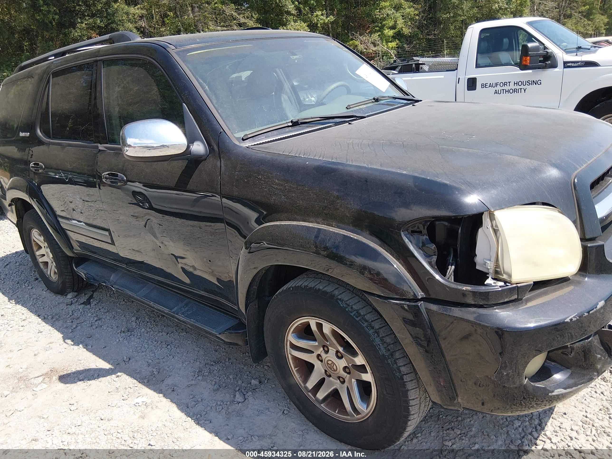 2007 Toyota Sequoia Limited Black vin: 5TDZT38AX7S299565
