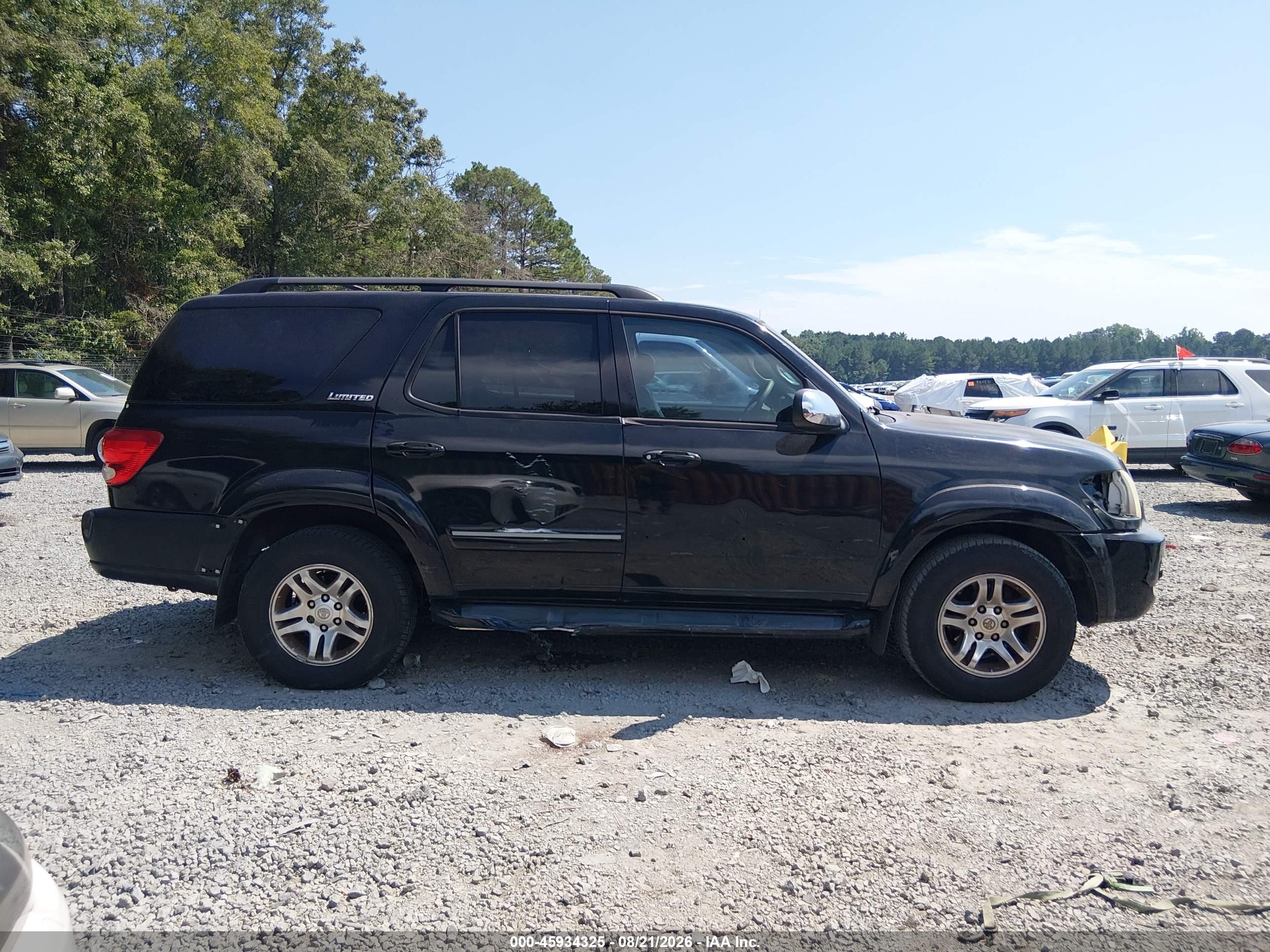 2007 Toyota Sequoia Limited Black vin: 5TDZT38AX7S299565