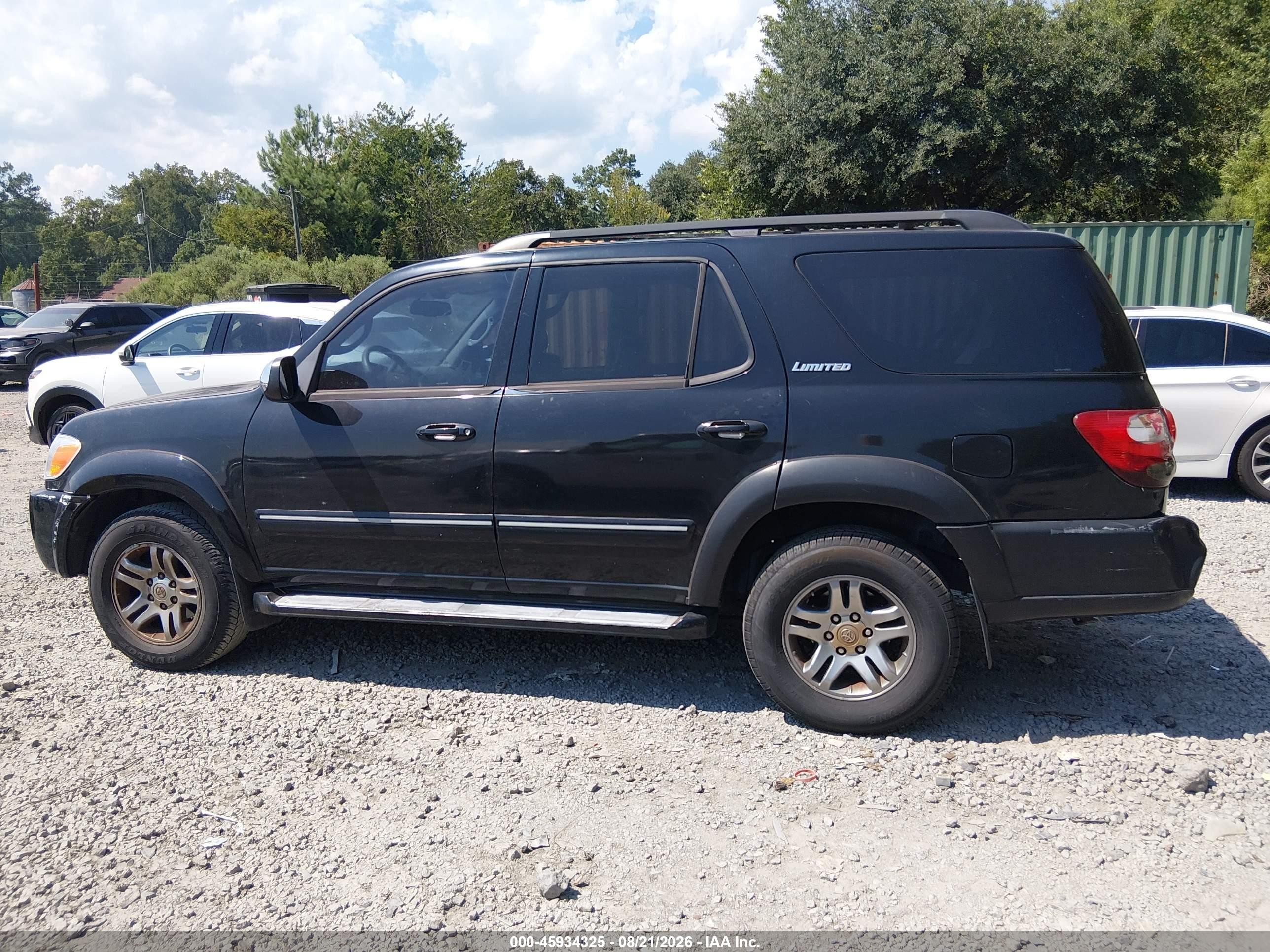 2007 Toyota Sequoia Limited Black vin: 5TDZT38AX7S299565