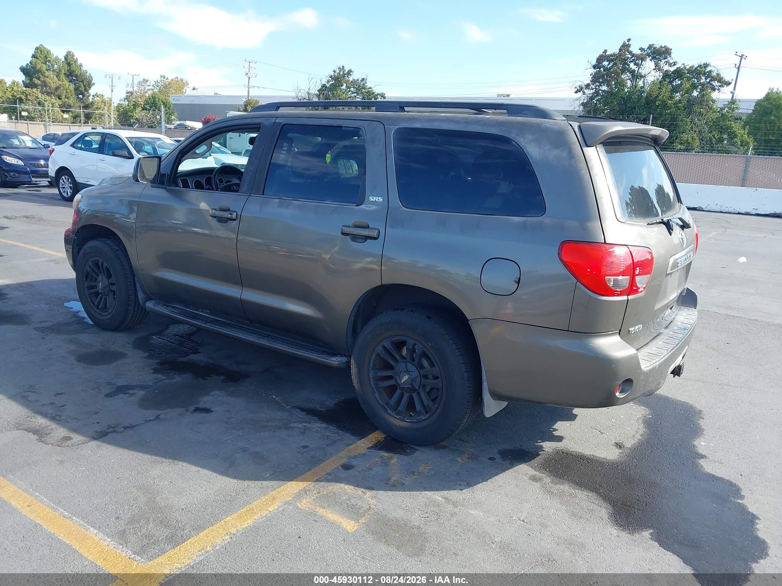 2008 Toyota Sequoia Sr5 5.7l V8 Gray vin: 5TDZY64A18S014665