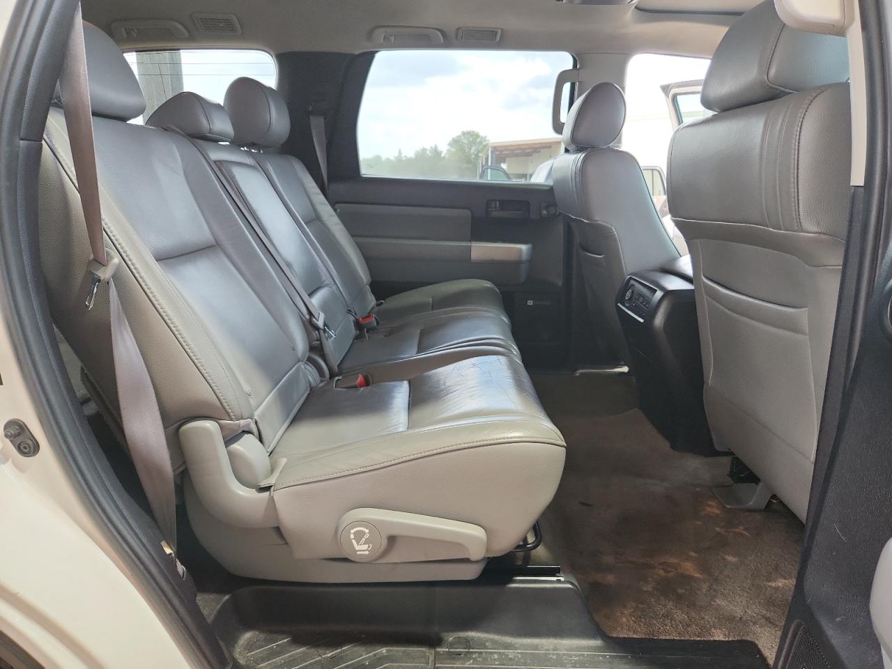 2008 Toyota Sequoia Sr5 White vin: 5TDZY64A28S003643 Damage: Right Rear Carpet, Stained, Permanent
