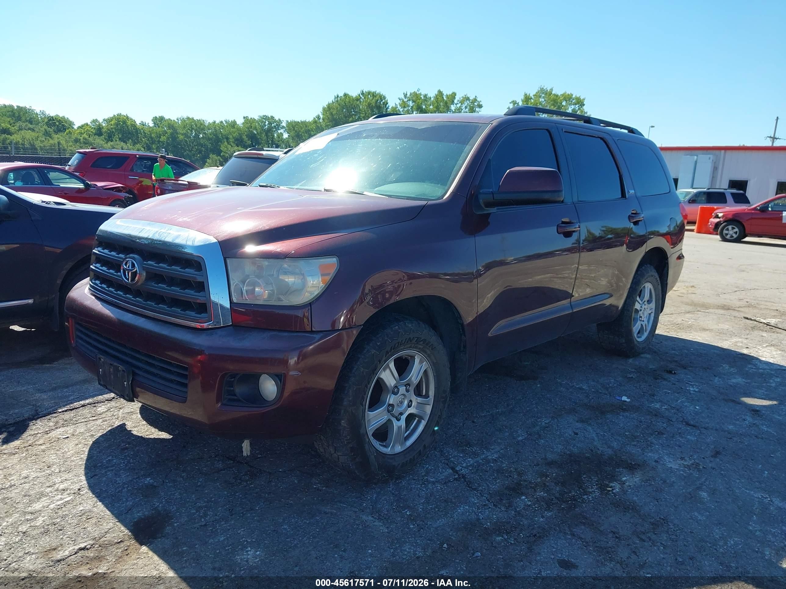 2008 Toyota Sequoia Sr5 5.7l V8 Maroon vin: 5TDZY64A48S008083