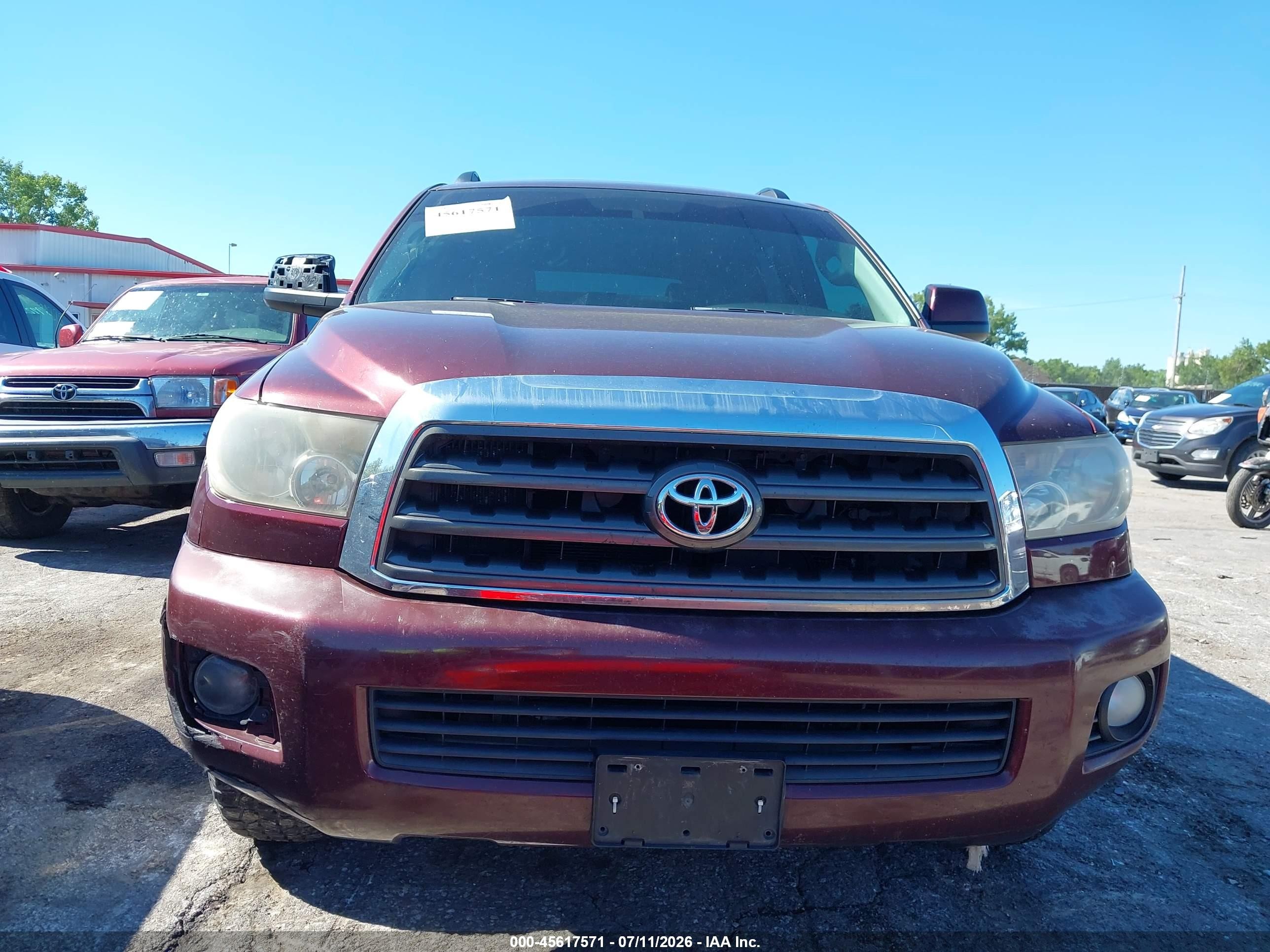 2008 Toyota Sequoia Sr5 5.7l V8 Maroon vin: 5TDZY64A48S008083