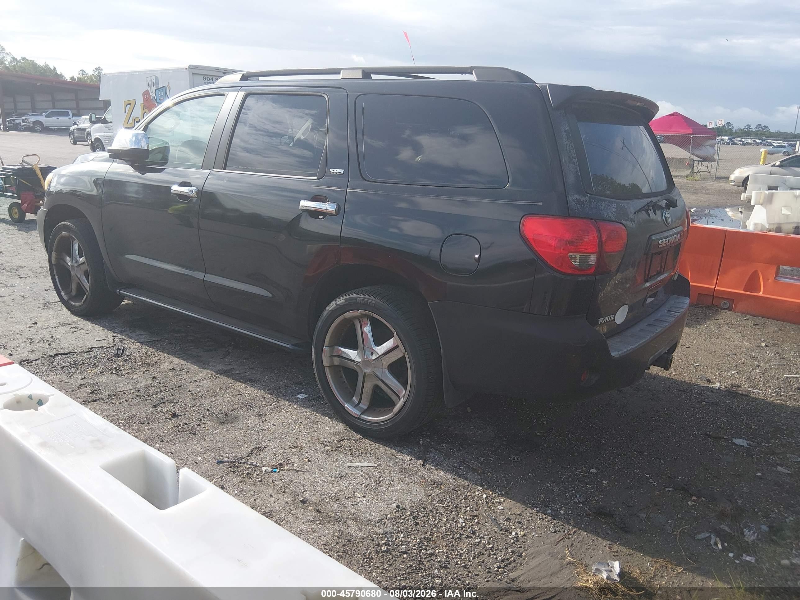 2008 Toyota Sequoia Sr5 5.7l V8 Black vin: 5TDZY64A48S008939