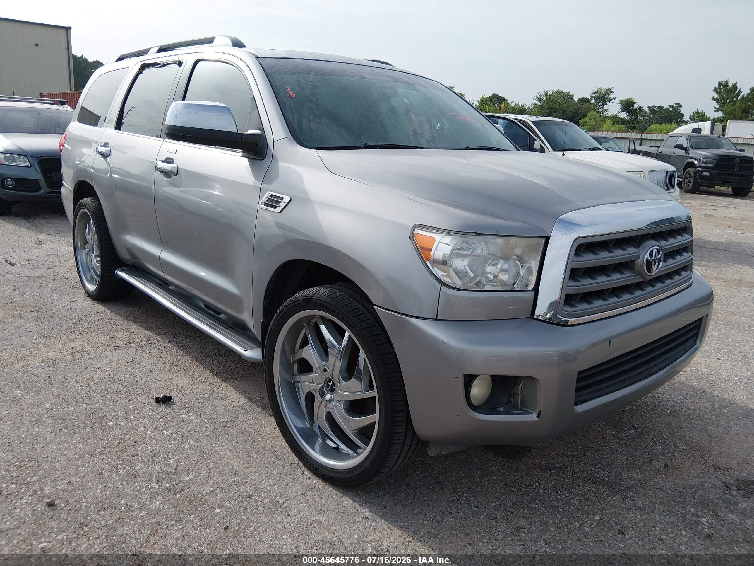 2008 Toyota Sequoia Sr5 5.7l V8 Silver vin: 5TDZY64A58S004656