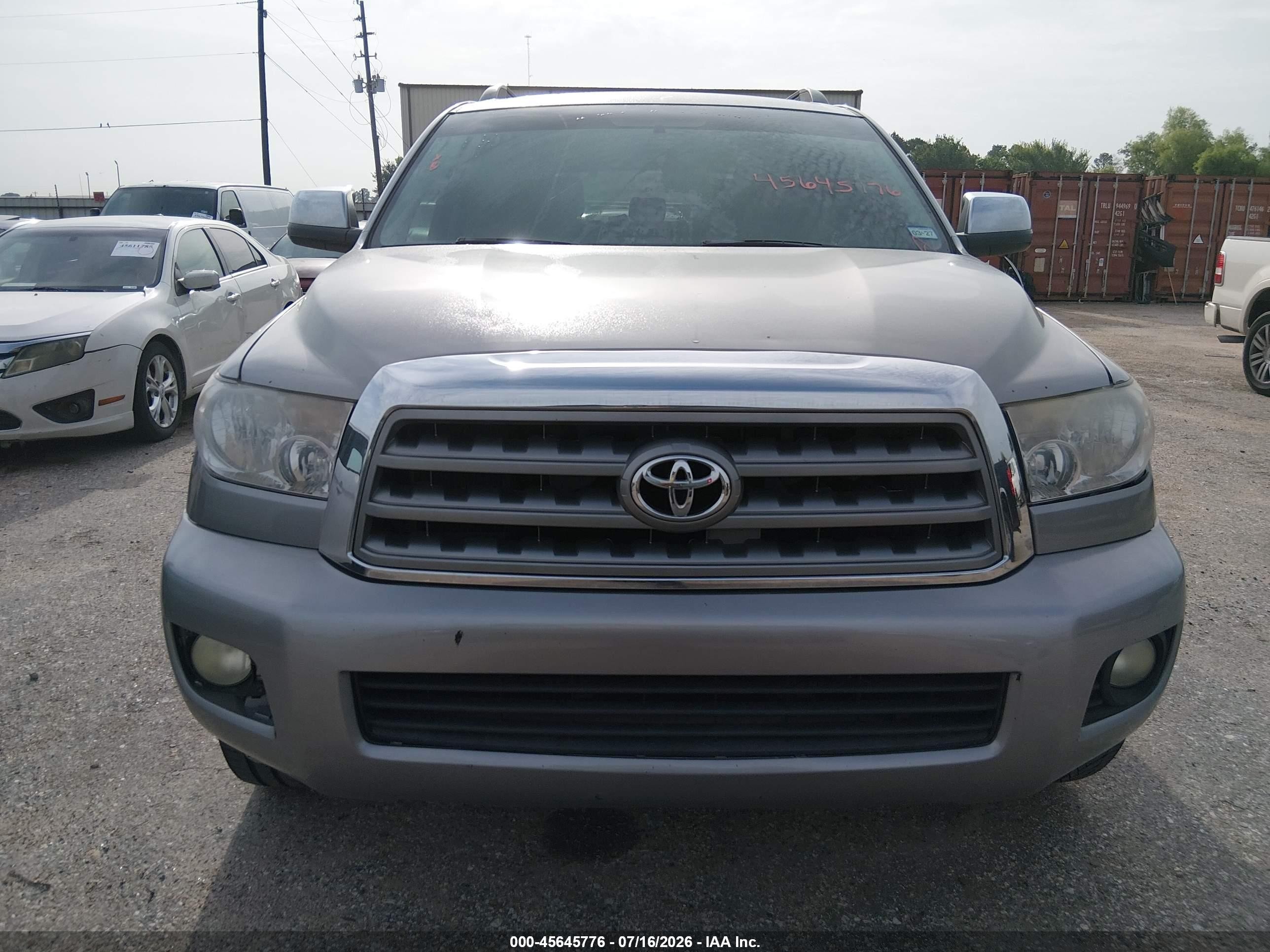 2008 Toyota Sequoia Sr5 5.7l V8 Silver vin: 5TDZY64A58S004656