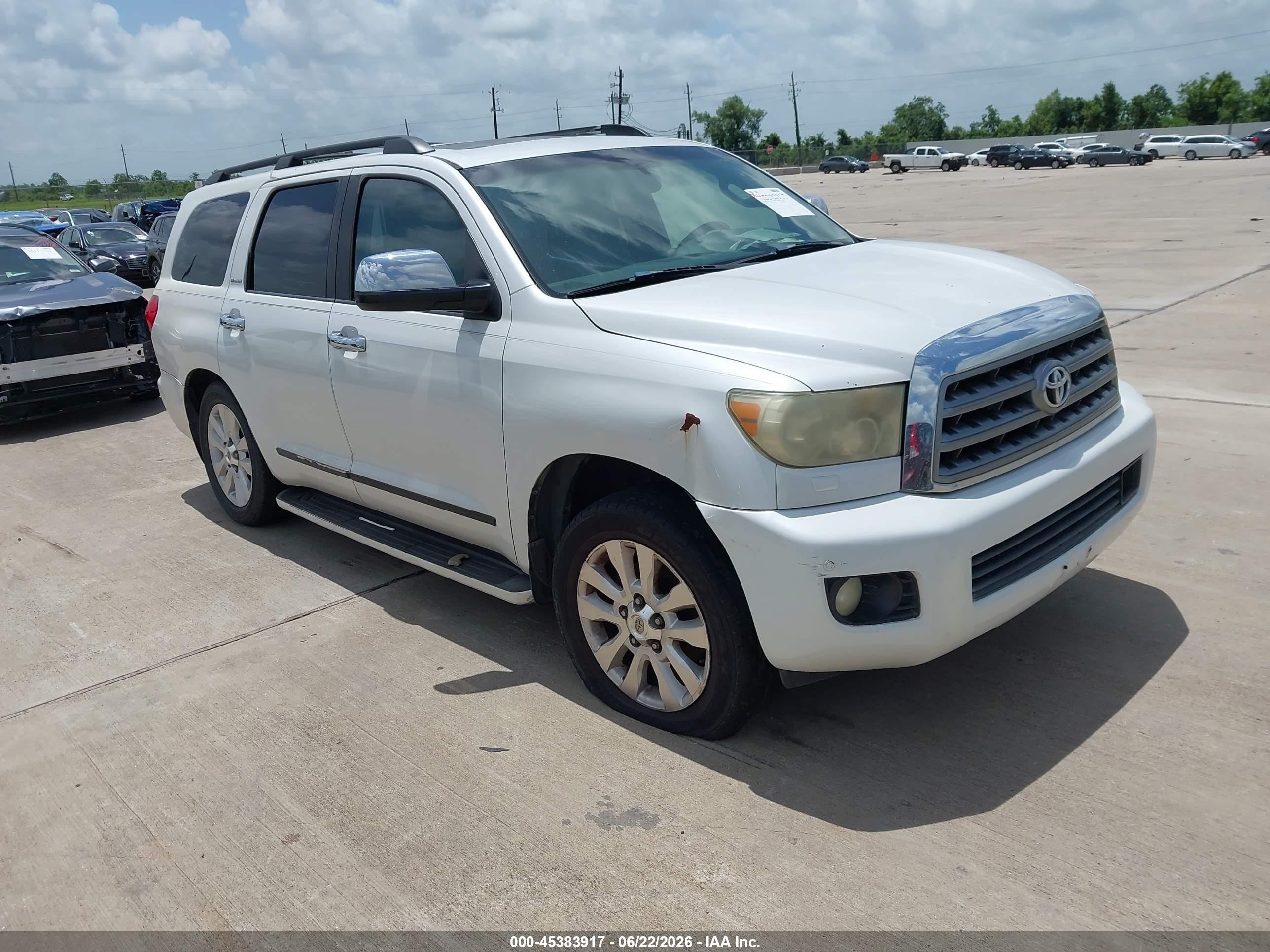 2008 Toyota Sequoia Platinum 5.7l V8 White vin: 5TDZY67AX8S002669