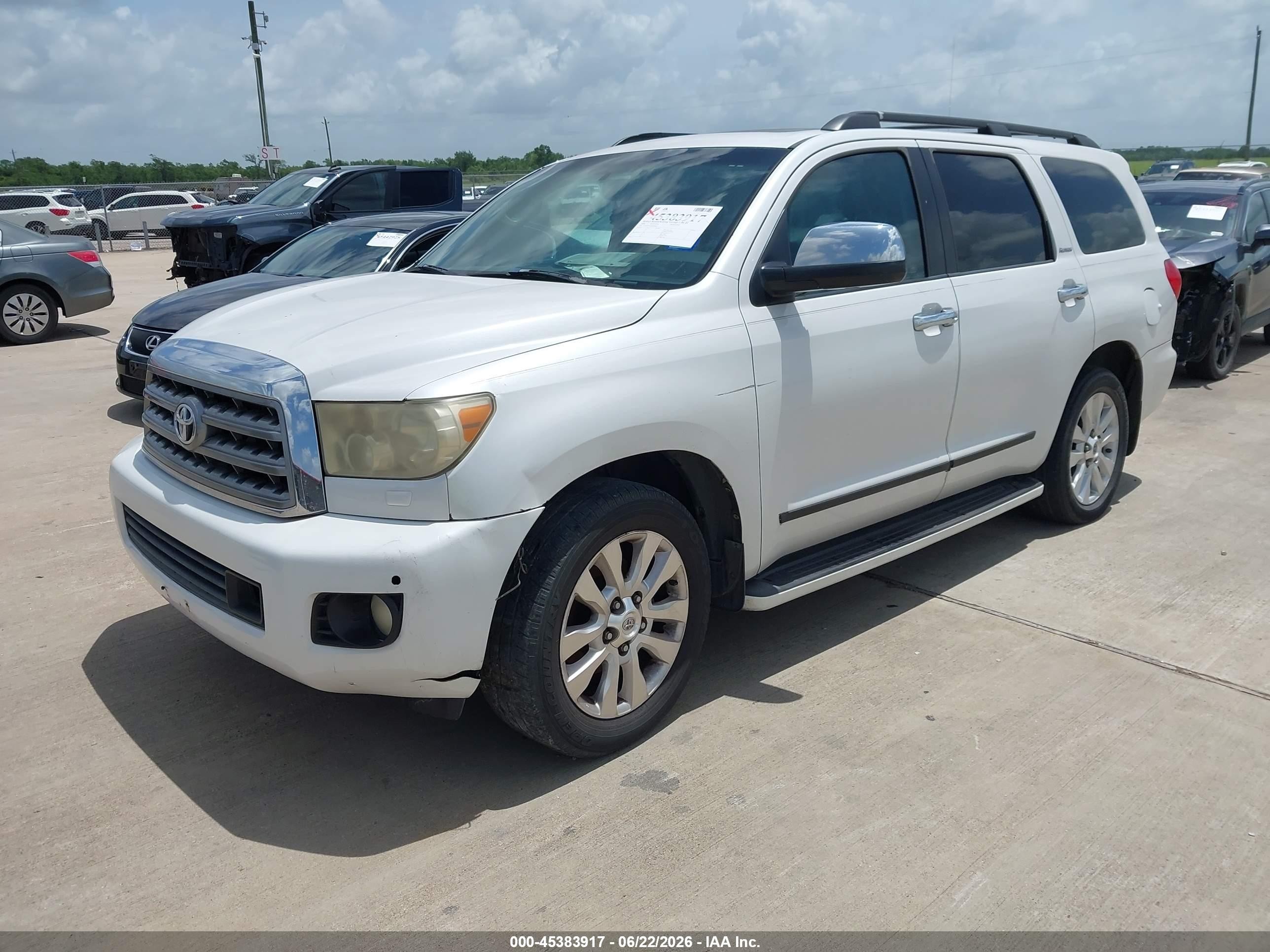 2008 Toyota Sequoia Platinum 5.7l V8 White vin: 5TDZY67AX8S002669
