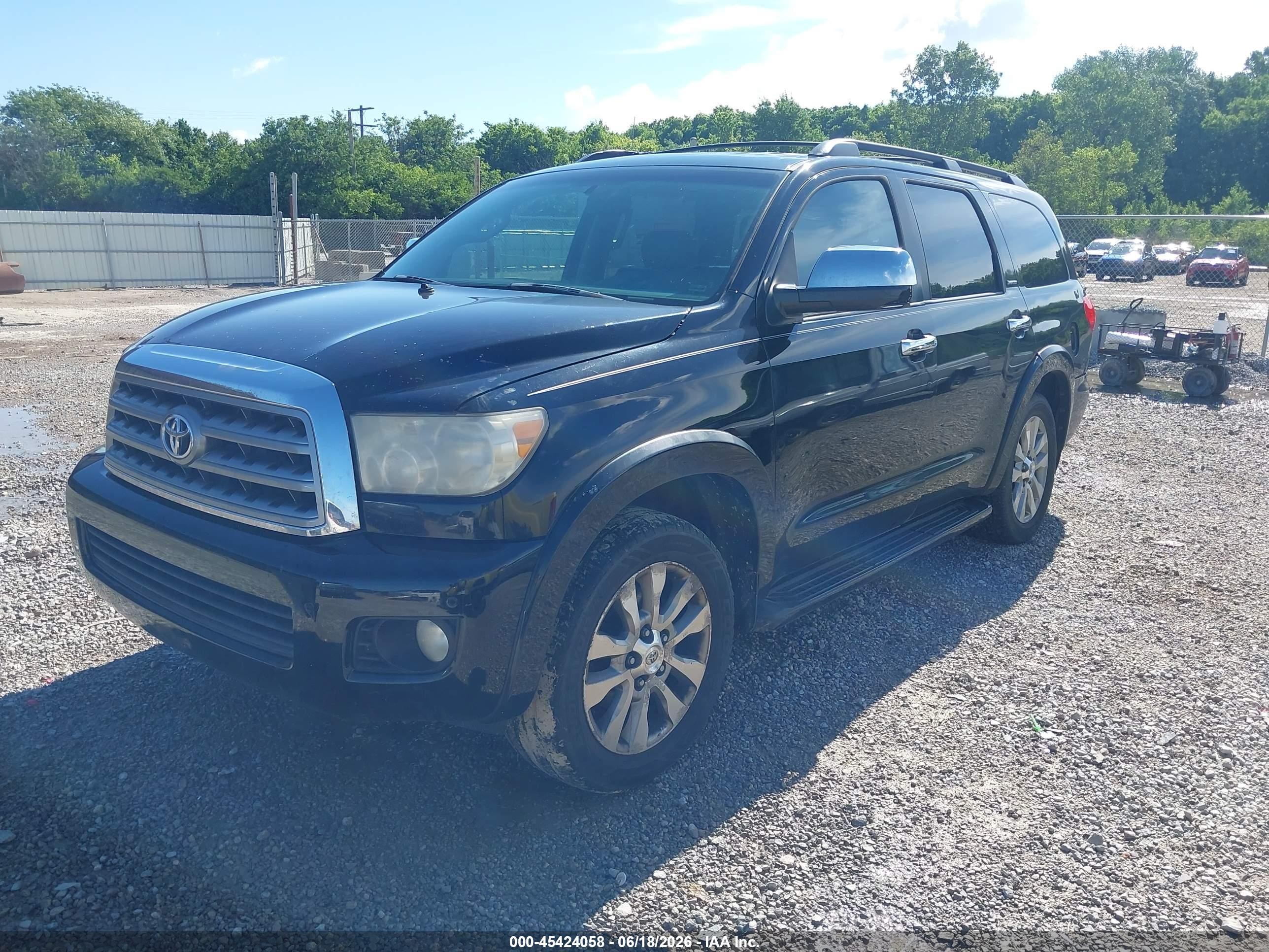 2008 Toyota Sequoia Limited 5.7l V8 Black vin: 5TDZY68A28S006312