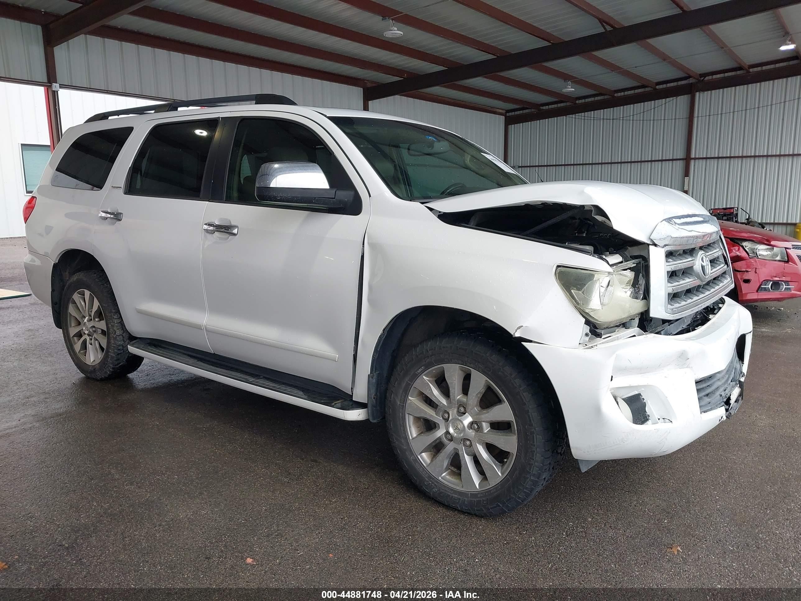 2008 Toyota Sequoia Limited 5.7l V8 White vin: 5TDZY68A48S004626