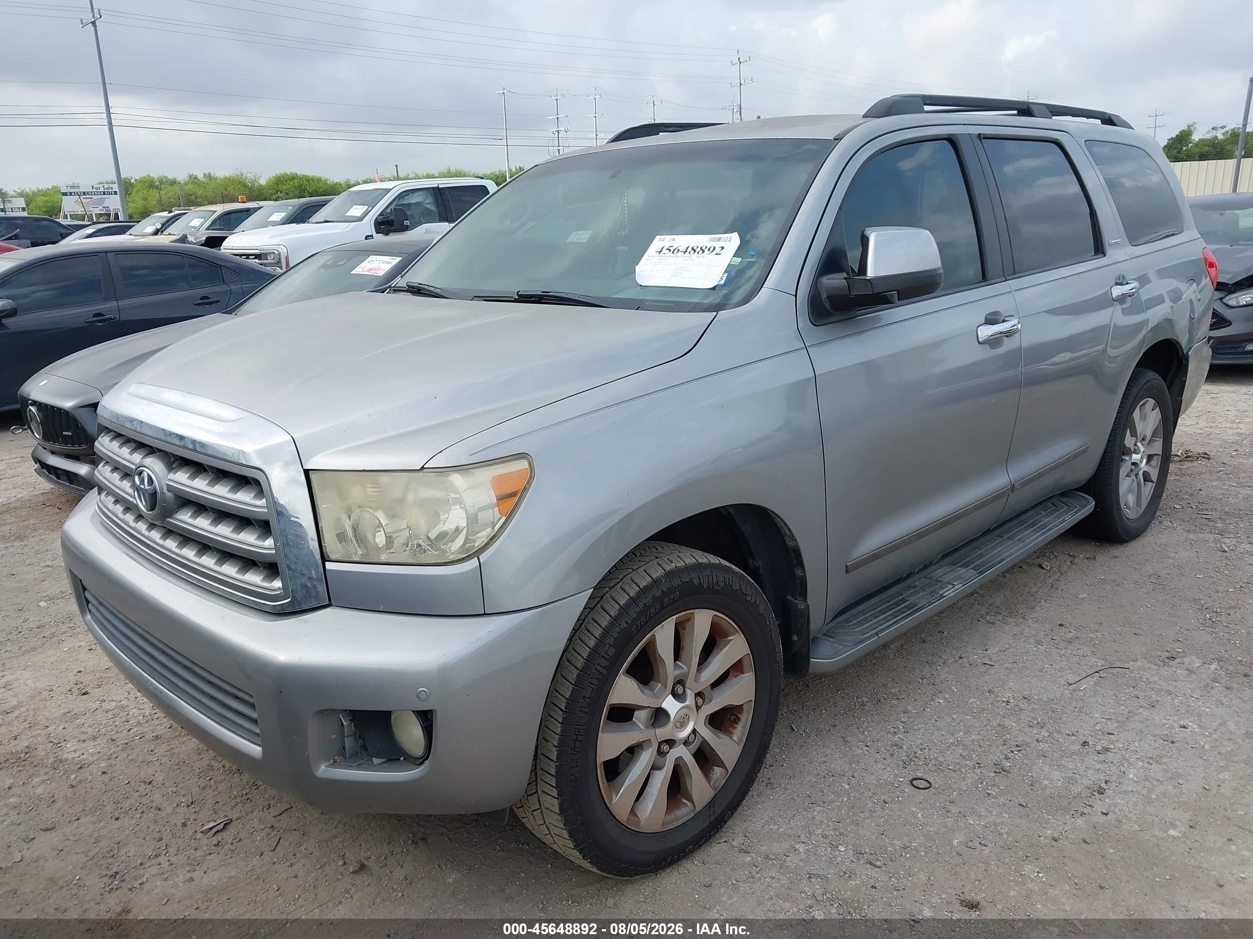 2008 Toyota Sequoia Limited 5.7l V8 Silver vin: 5TDZY68A58S014730