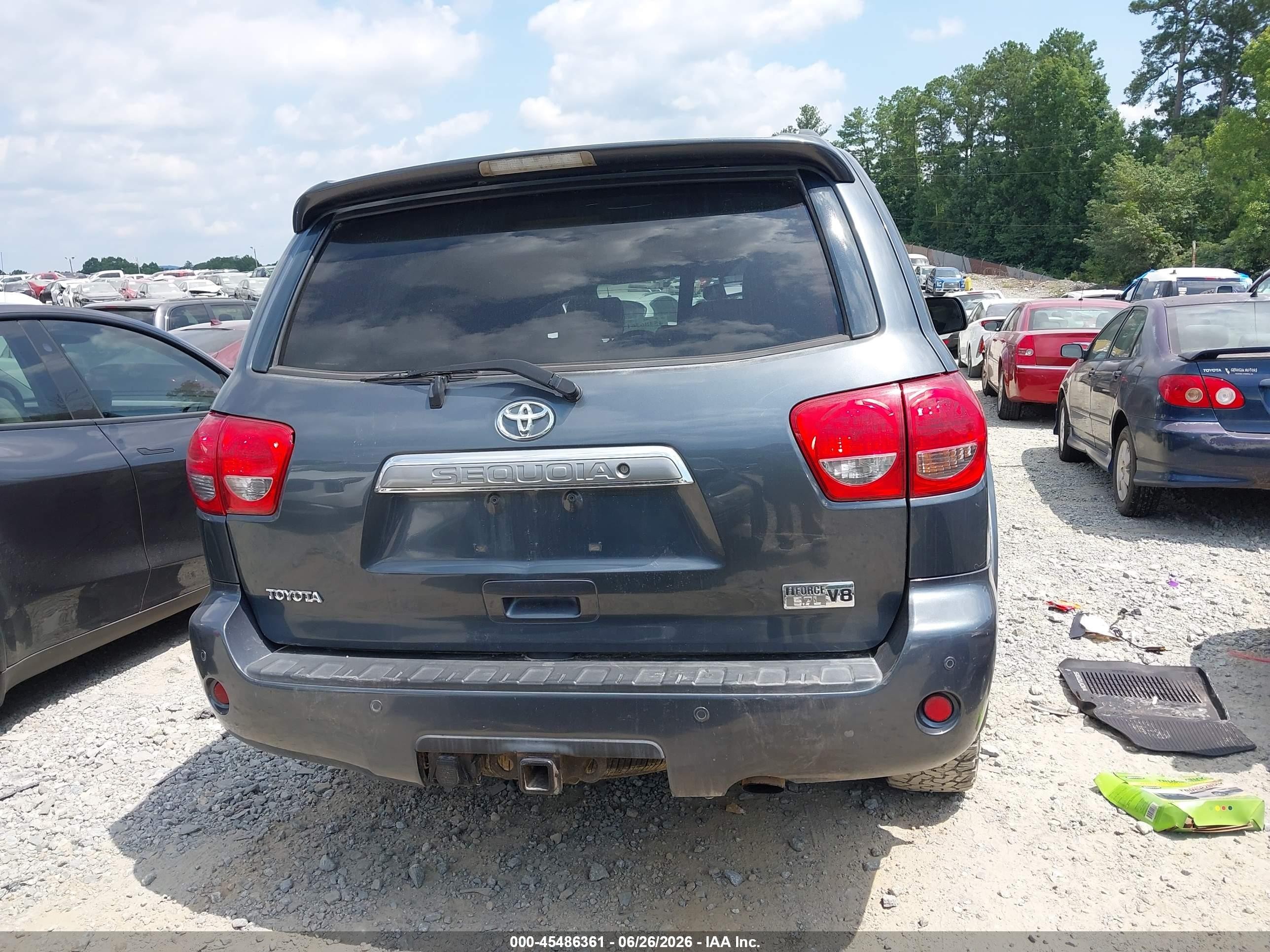 2008 Toyota Sequoia Limited 5.7l V8 Gray vin: 5TDZY68A68S008757