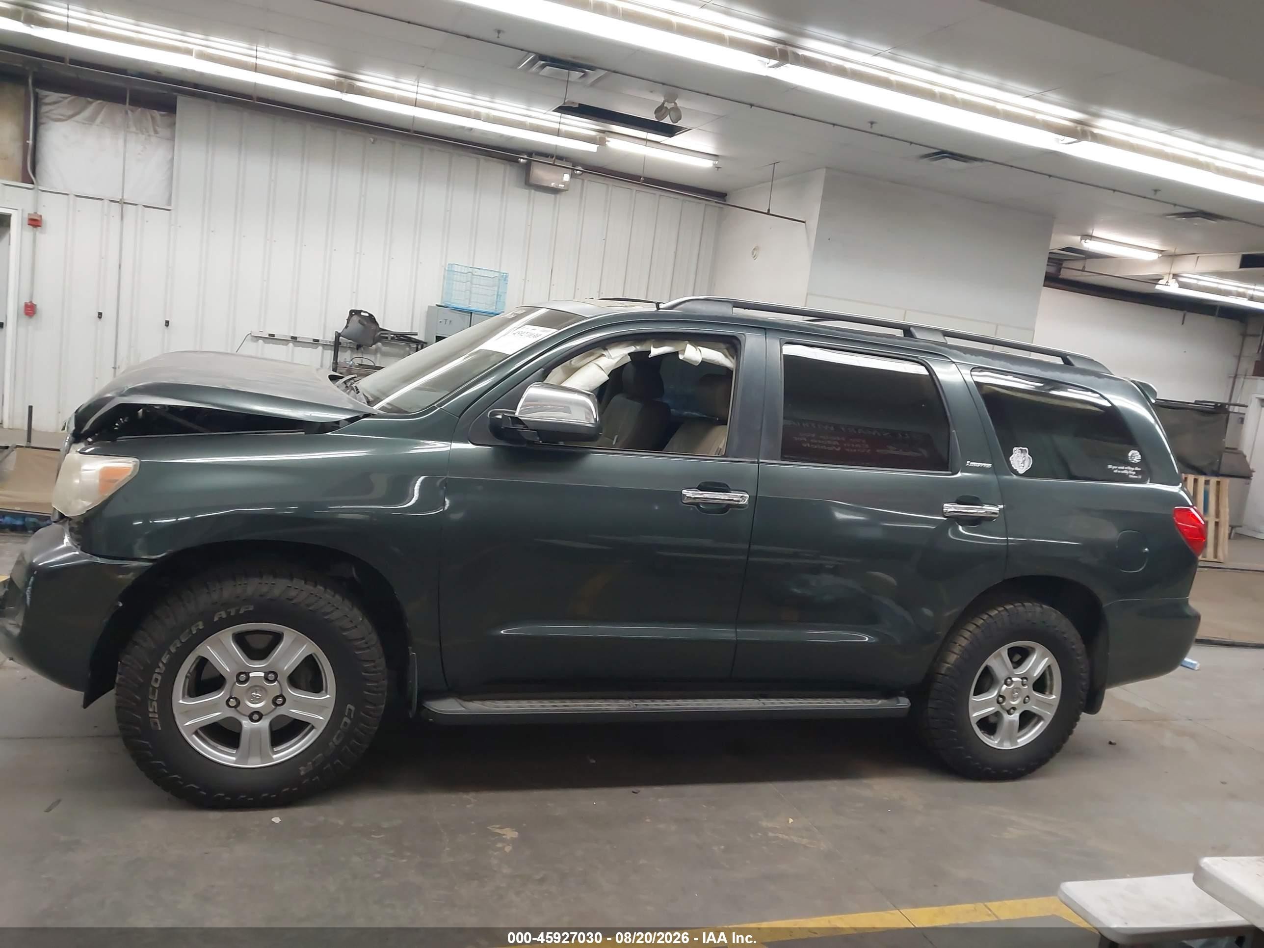 2008 Toyota Sequoia Limited 5.7l V8 Gray vin: 5TDZY68A98S014312