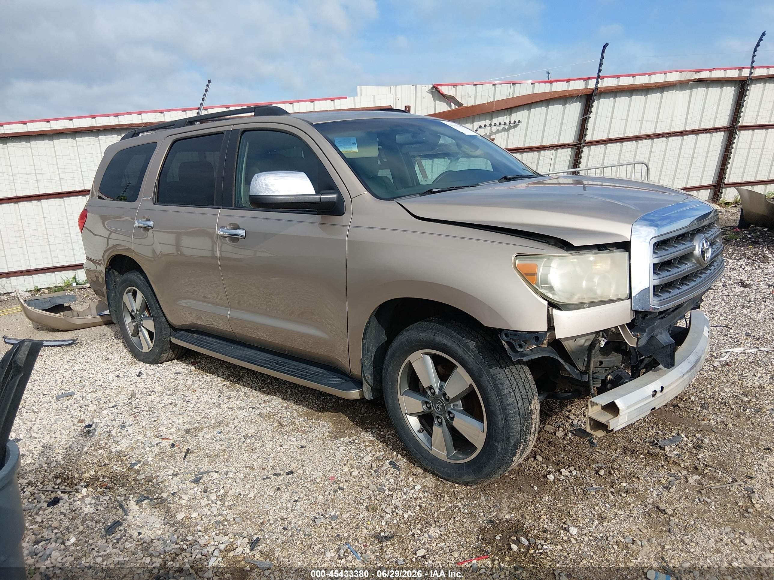 2008 Toyota Sequoia Limited 5.7l V8 Gold vin: 5TDZY68AX8S001522