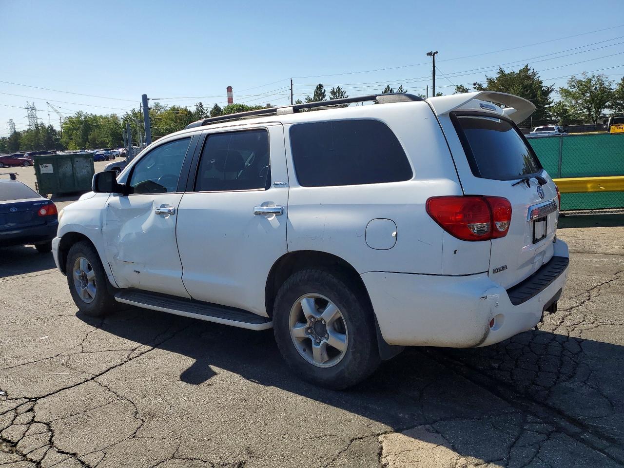 2008 Toyota Sequoia White vin: 5TDZY68AX8S005389