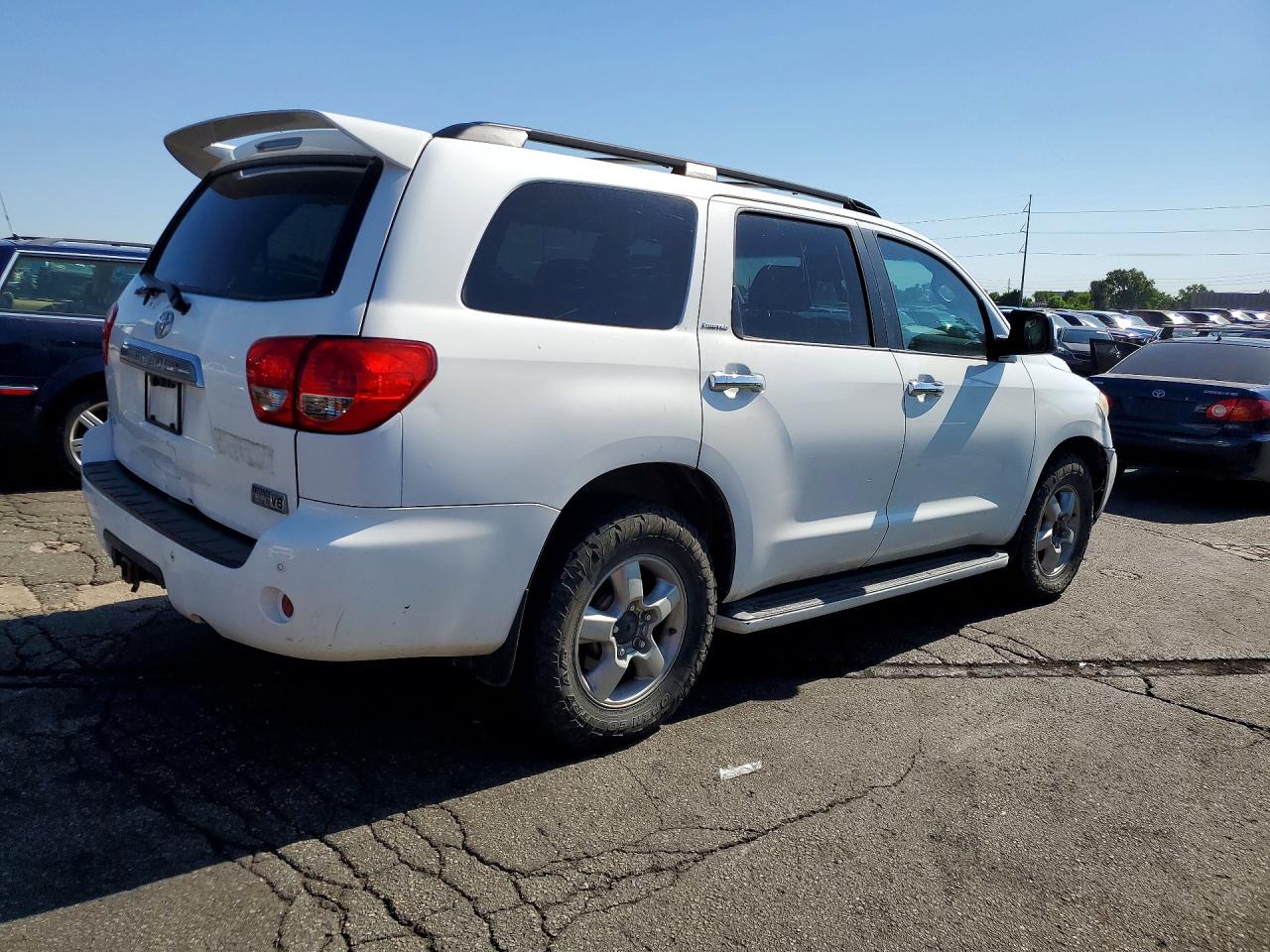 2008 Toyota Sequoia White vin: 5TDZY68AX8S005389