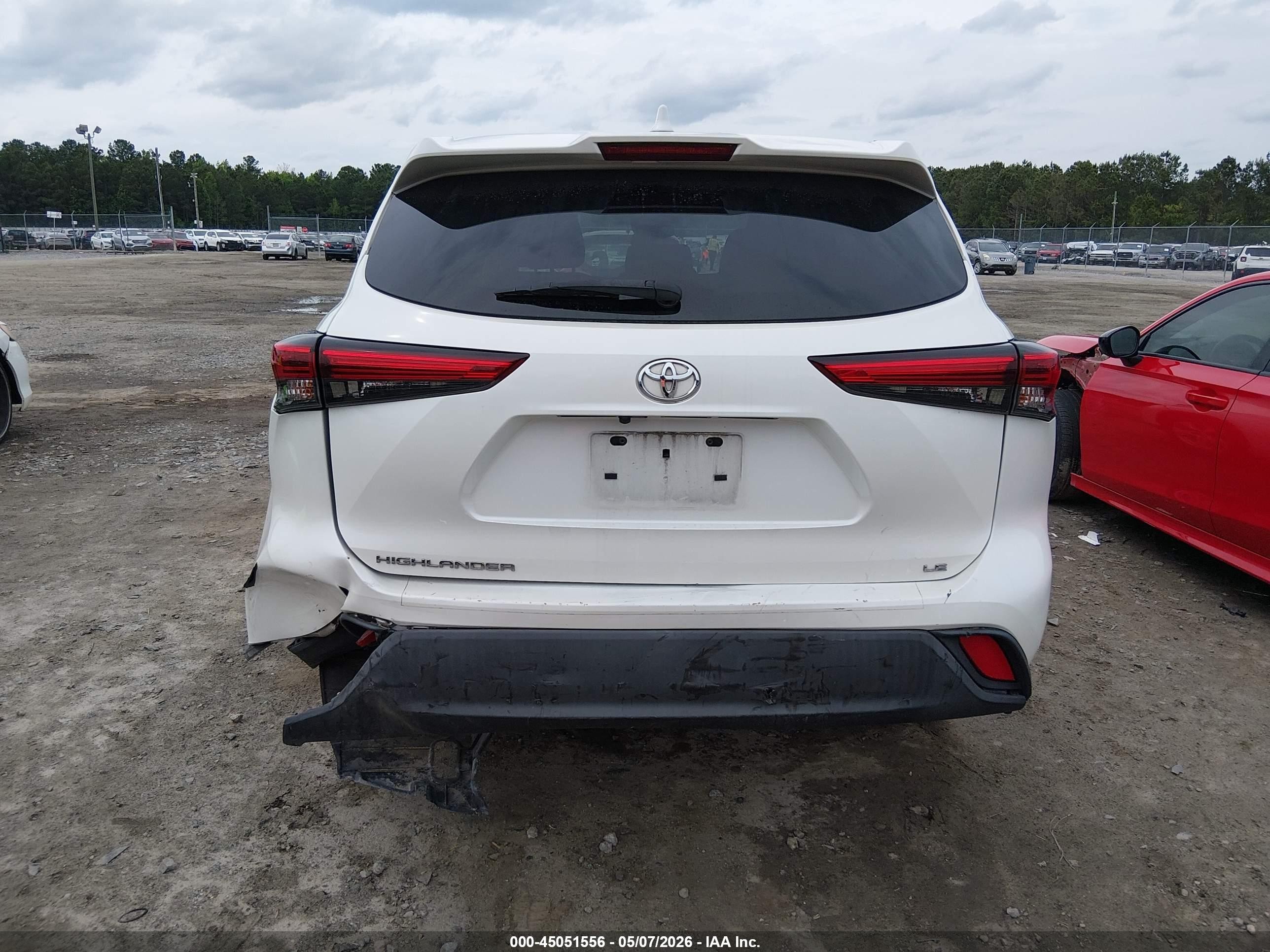 2020 Toyota Highlander Le Белый vin: 5TDZZRAH6LS023659