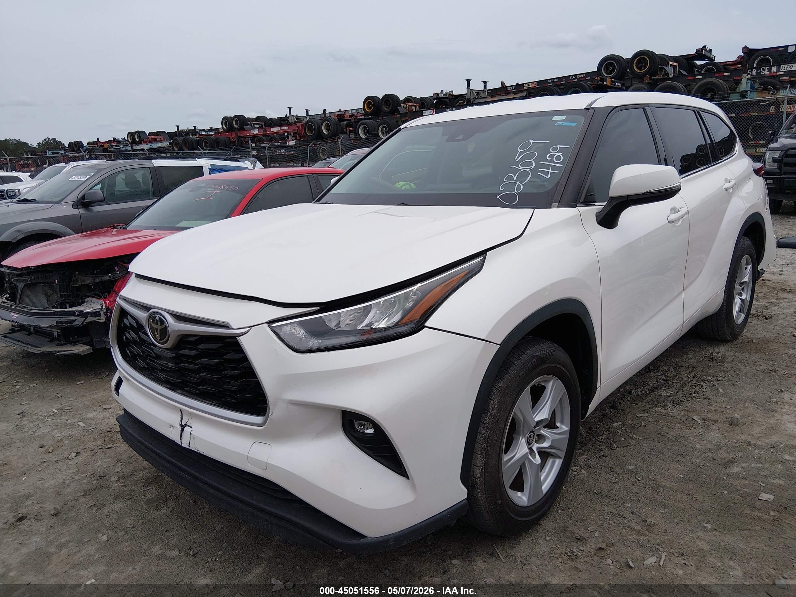 2020 Toyota Highlander Le Белый vin: 5TDZZRAH6LS023659