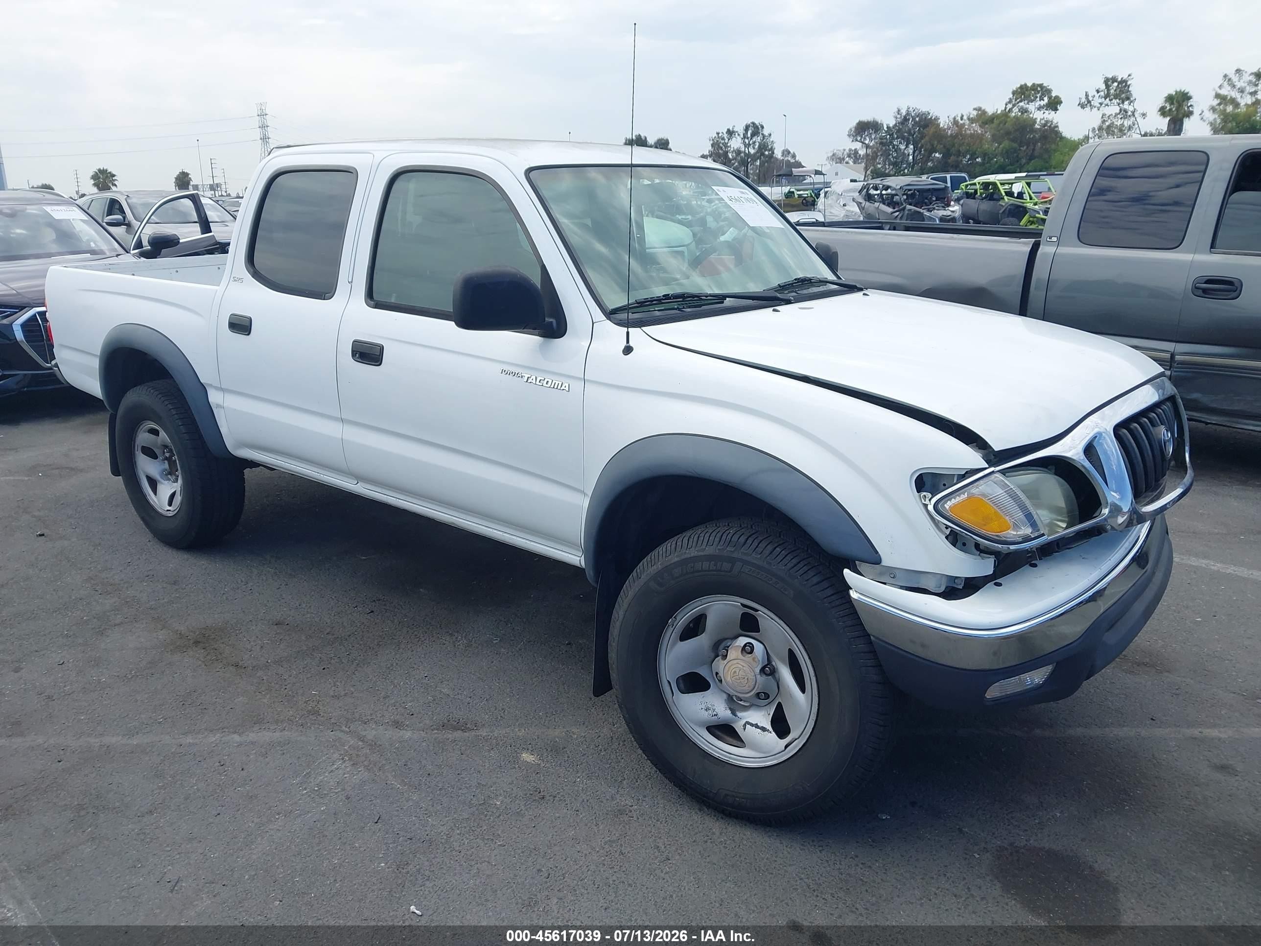 2004 Toyota Tacoma Prerunner White vin: 5TEGM92N44Z358014