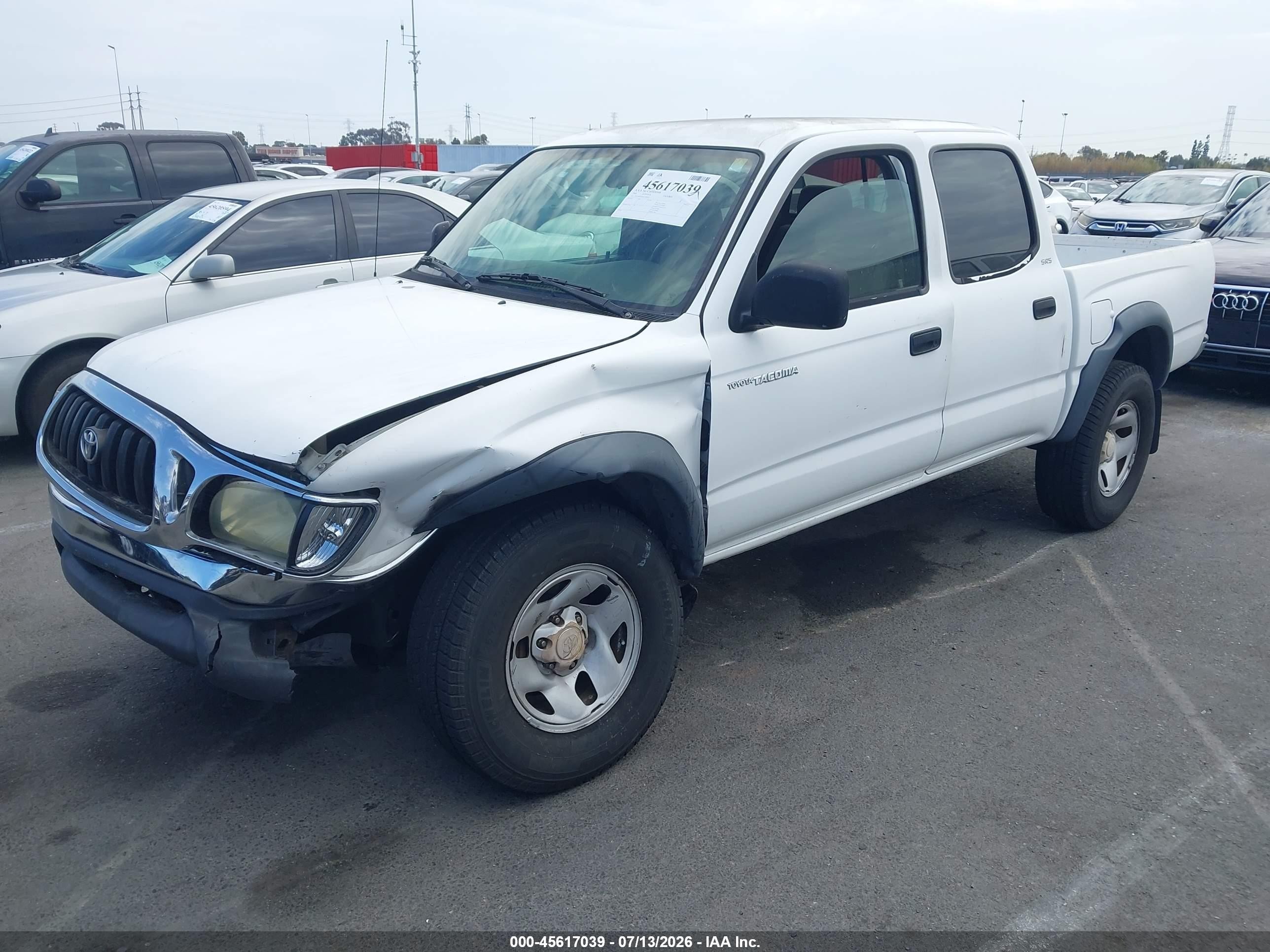 2004 Toyota Tacoma Prerunner White vin: 5TEGM92N44Z358014