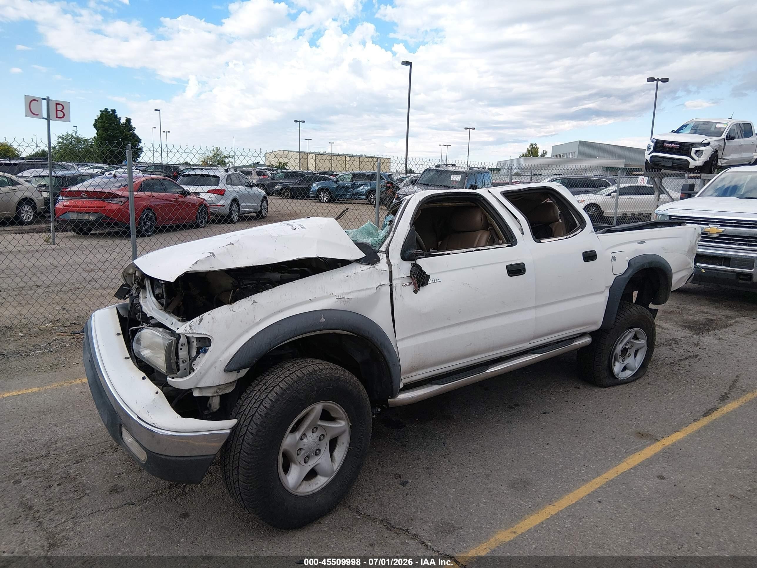 2004 Toyota Tacoma Prerunner White vin: 5TEGM92N44Z439191
