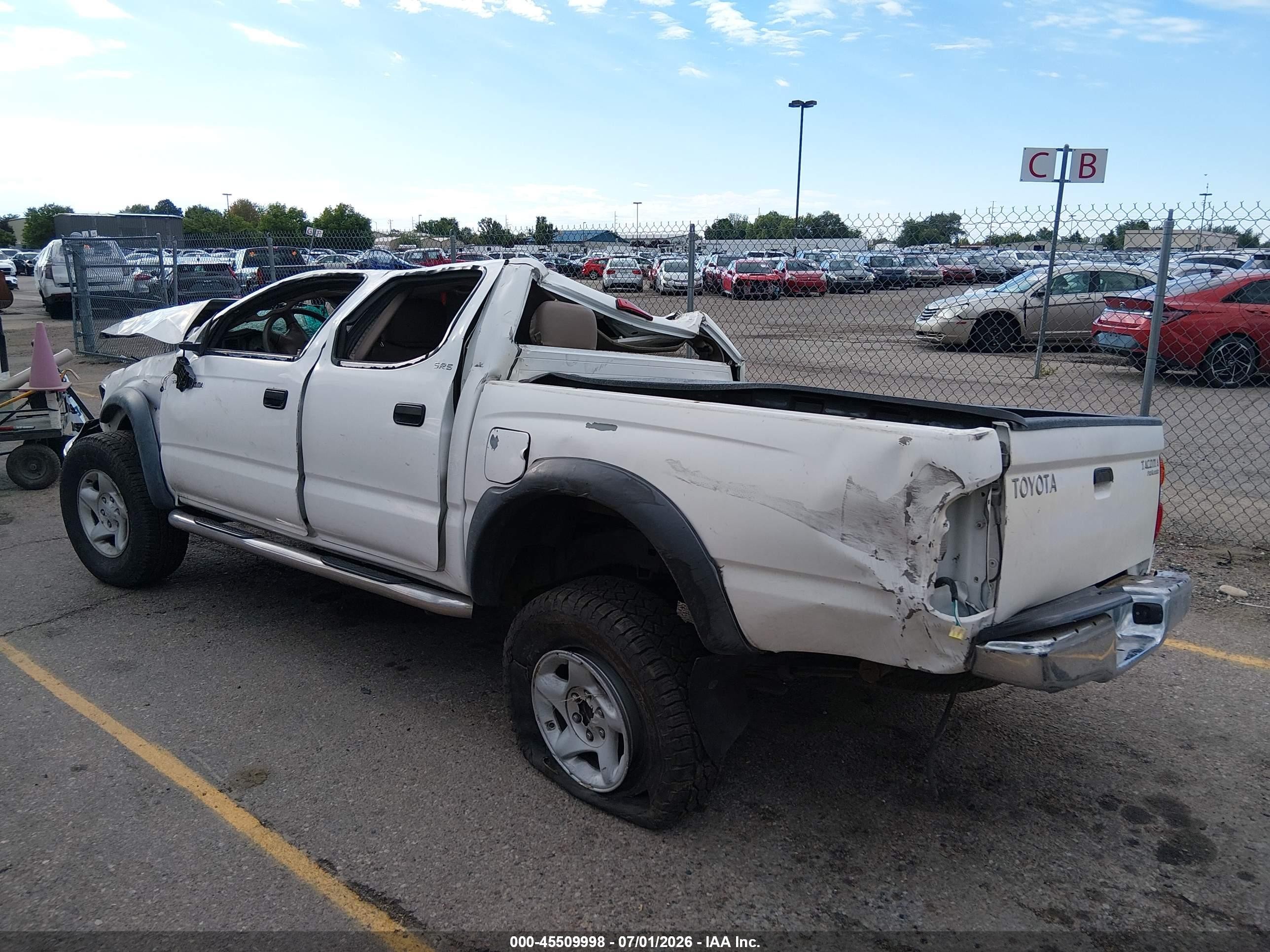 2004 Toyota Tacoma Prerunner White vin: 5TEGM92N44Z439191