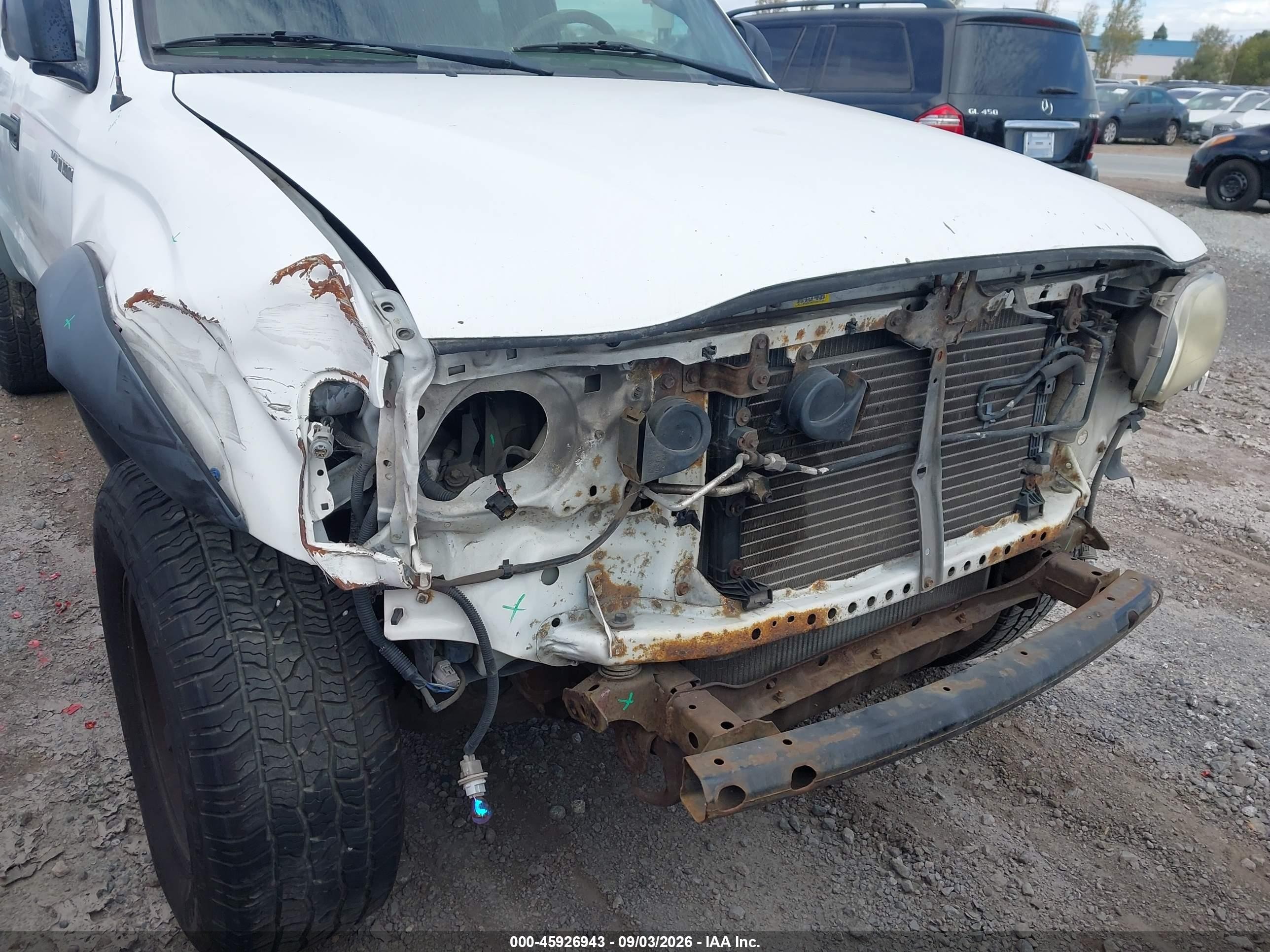 2004 Toyota Tacoma Prerunner White vin: 5TEGM92N44Z459991