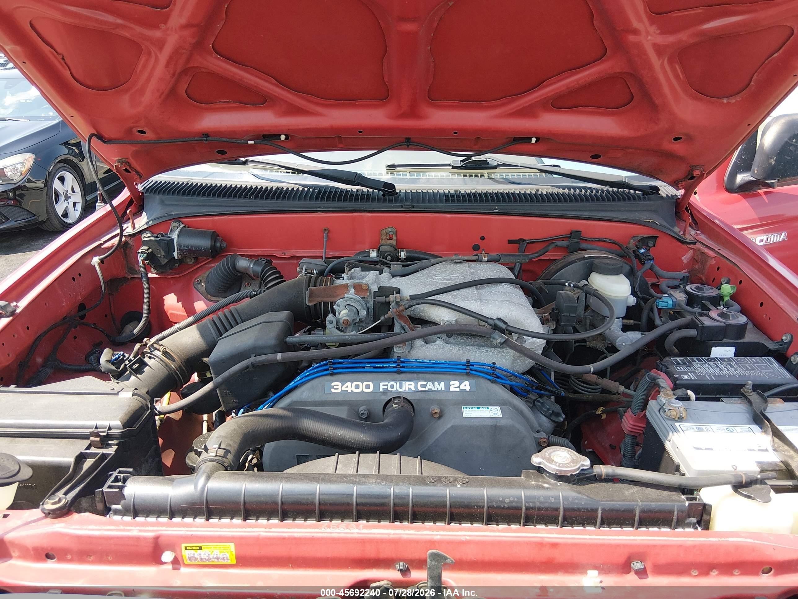 2001 Toyota Tacoma Prerunner V6 Red vin: 5TEGN92N01Z793914