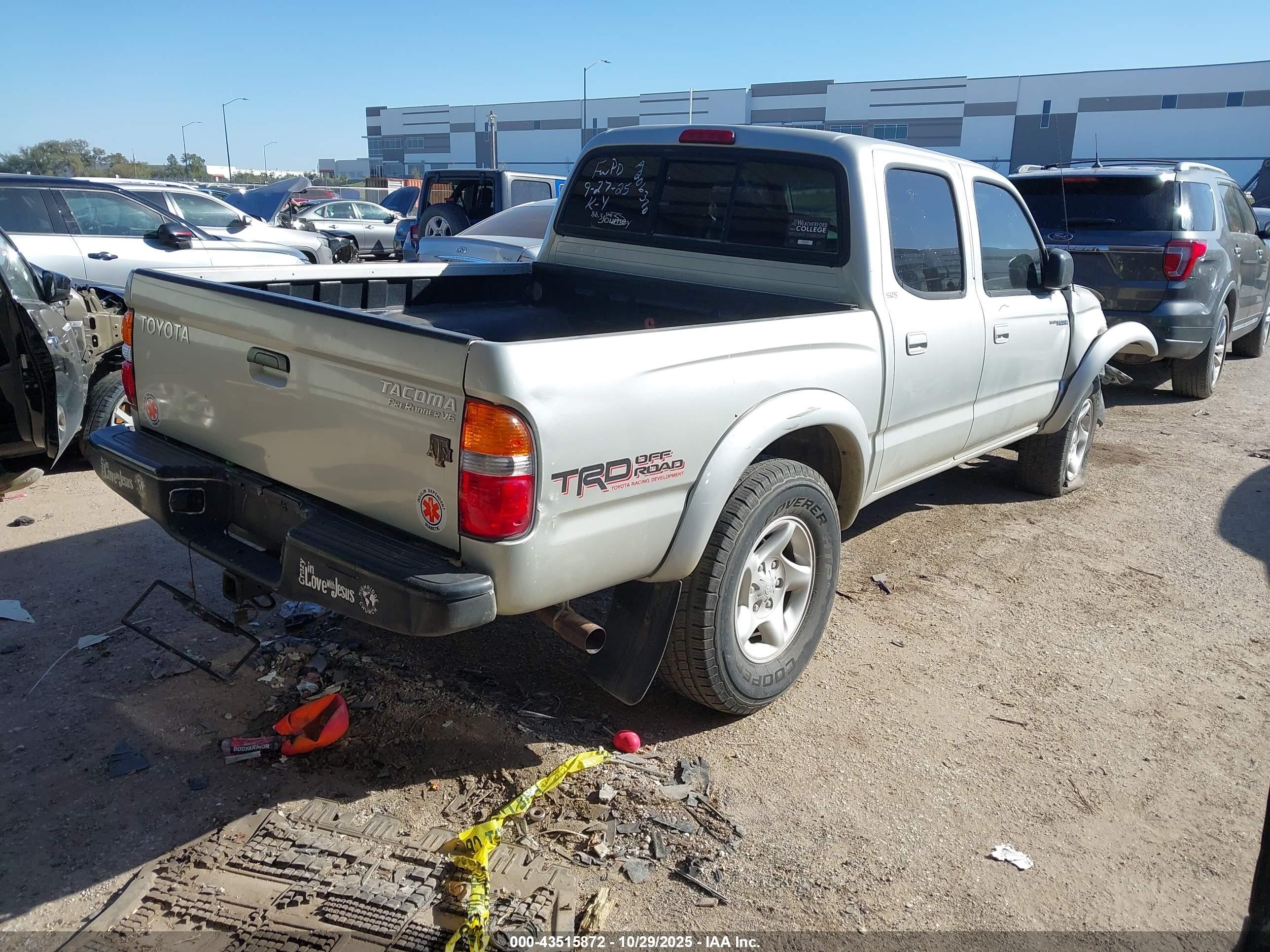 2004 Toyota Tacoma Prerunner V6 Silver vin: 5TEGN92N04Z366060