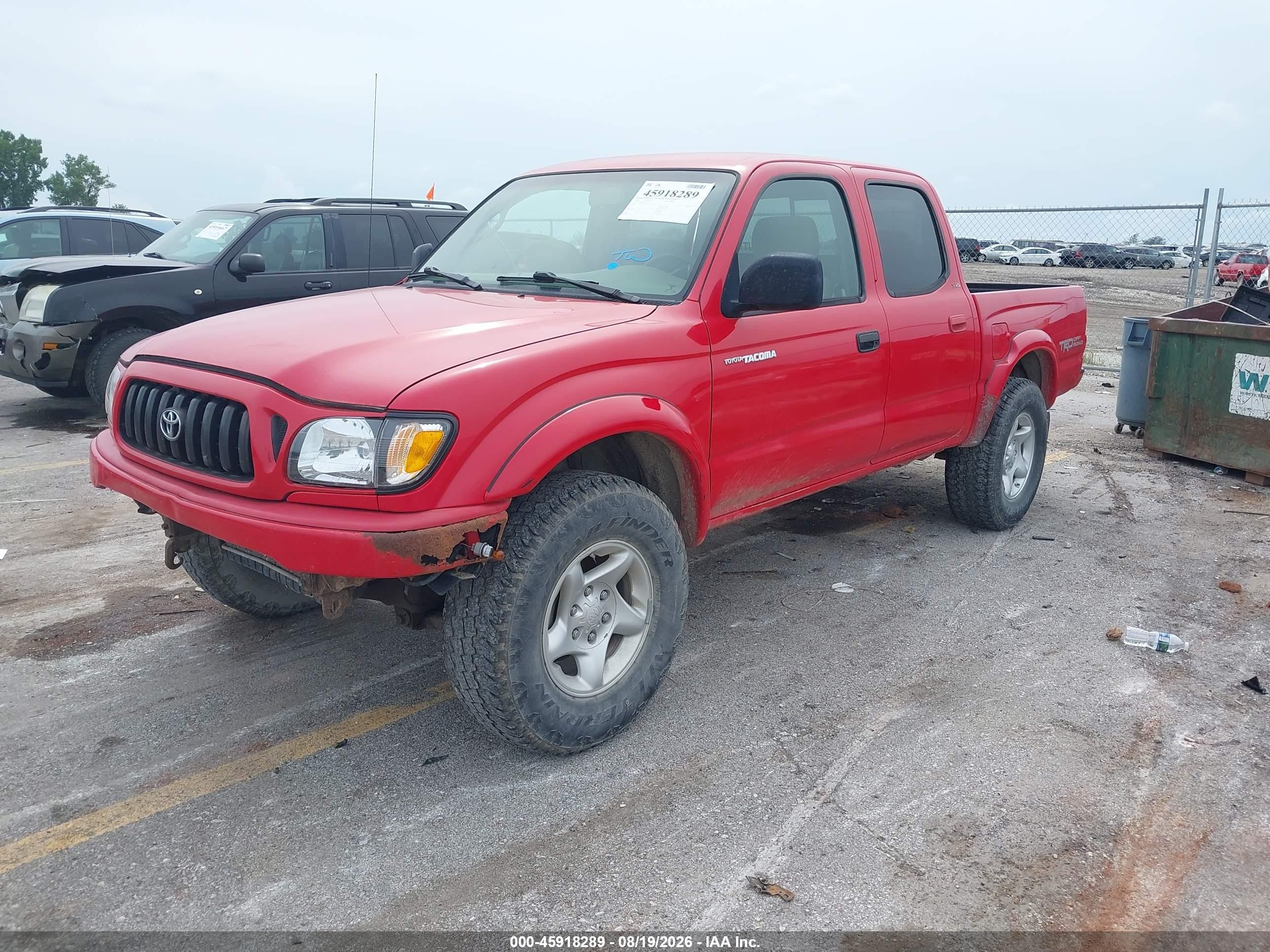 2004 Toyota Tacoma Prerunner V6 Red vin: 5TEGN92N24Z354671