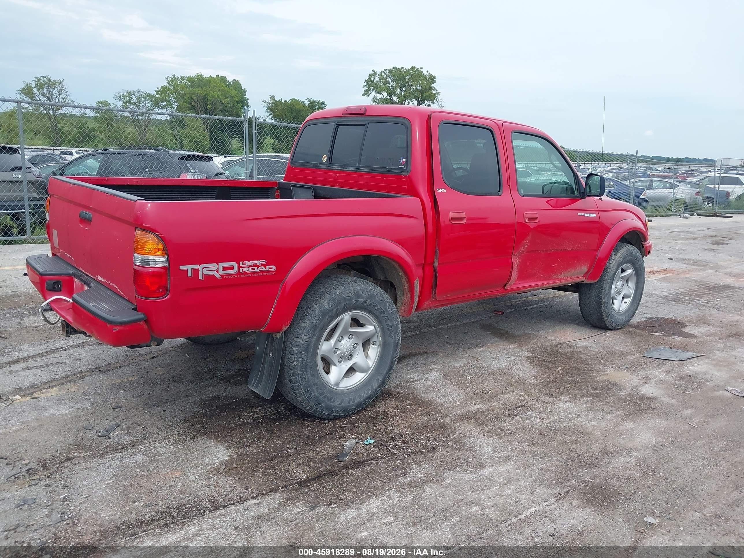 2004 Toyota Tacoma Prerunner V6 Red vin: 5TEGN92N24Z354671