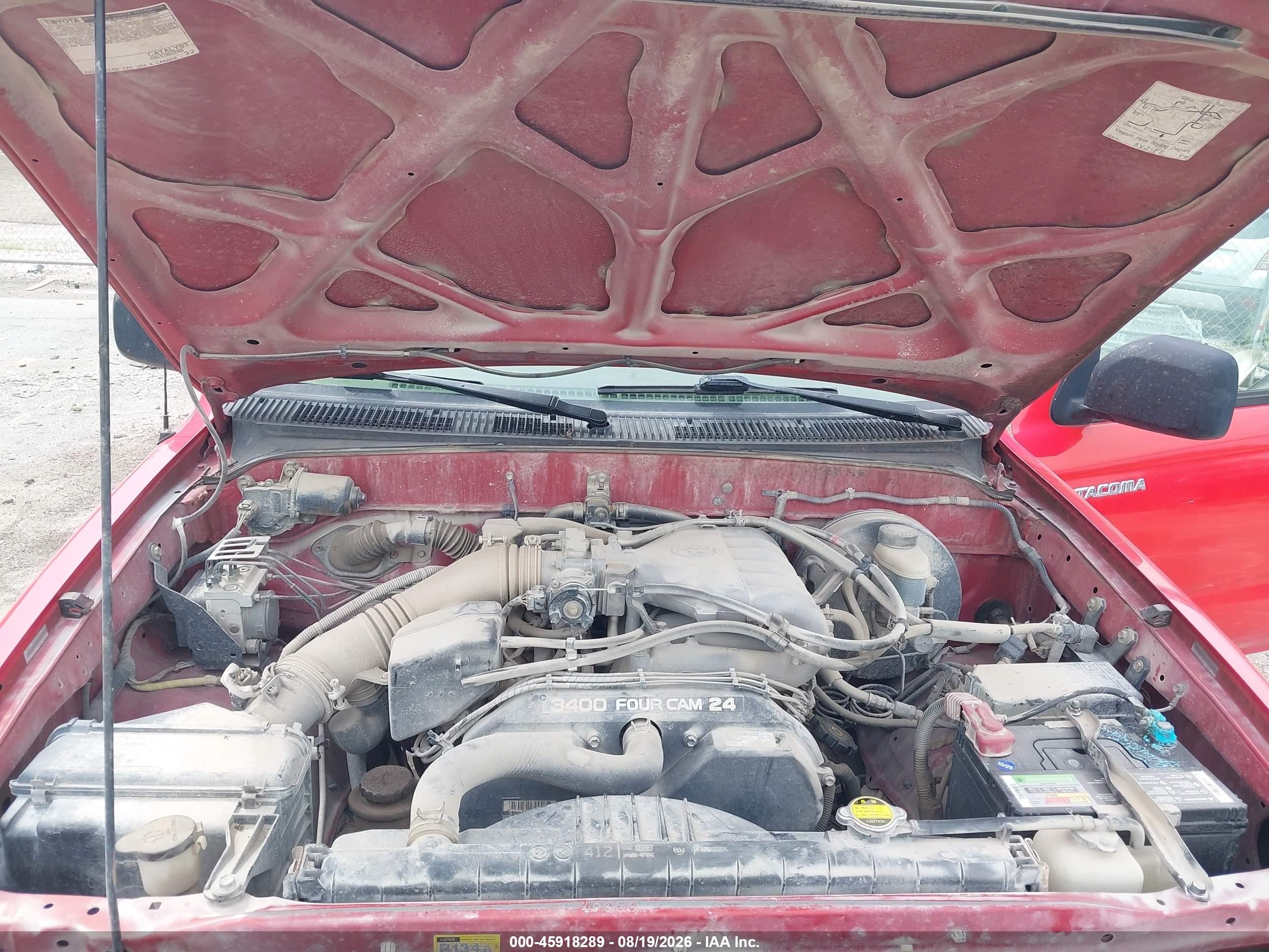 2004 Toyota Tacoma Prerunner V6 Red vin: 5TEGN92N24Z354671
