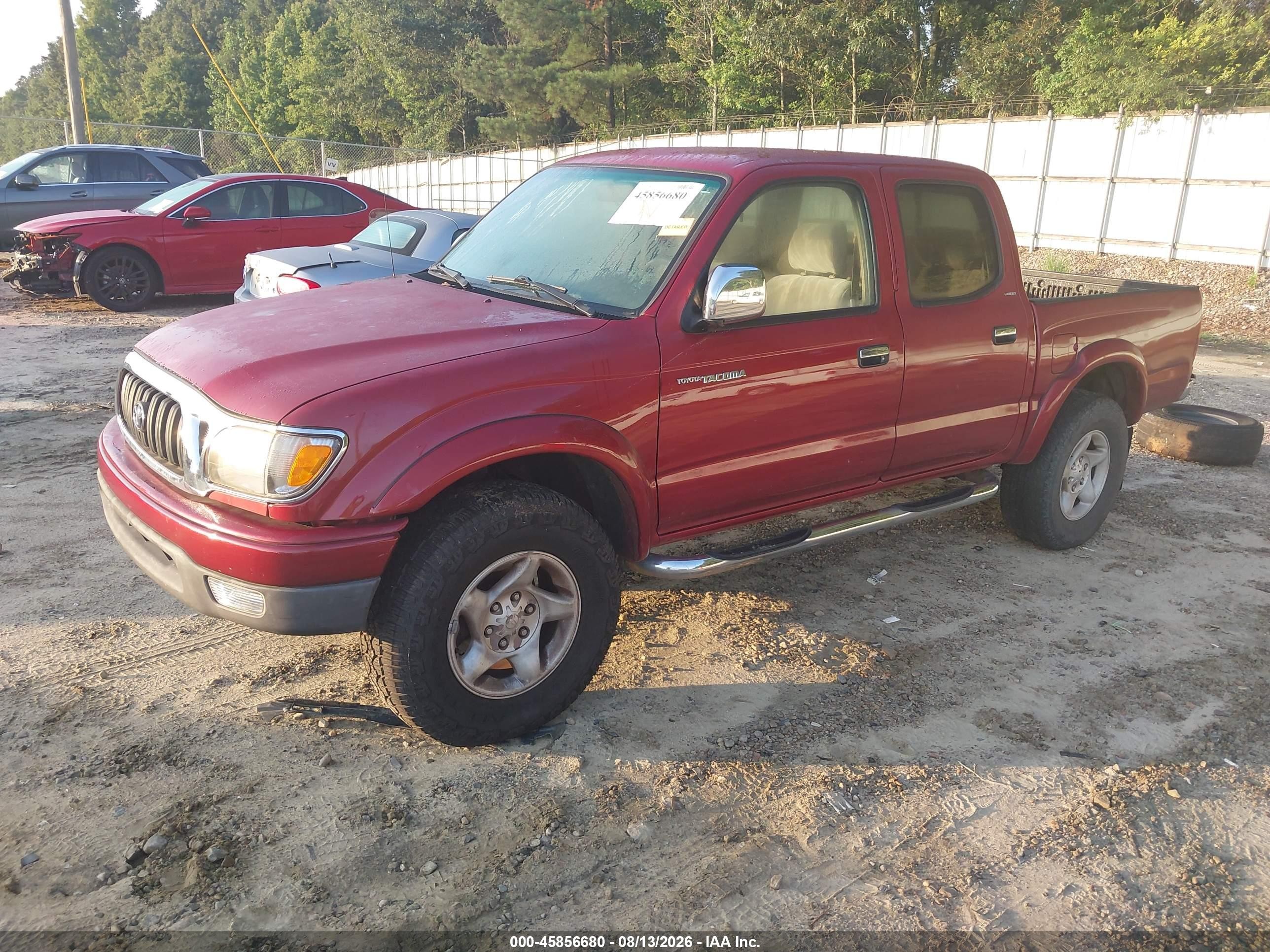 2002 Toyota Tacoma Prerunner V6 Red vin: 5TEGN92N32Z063707