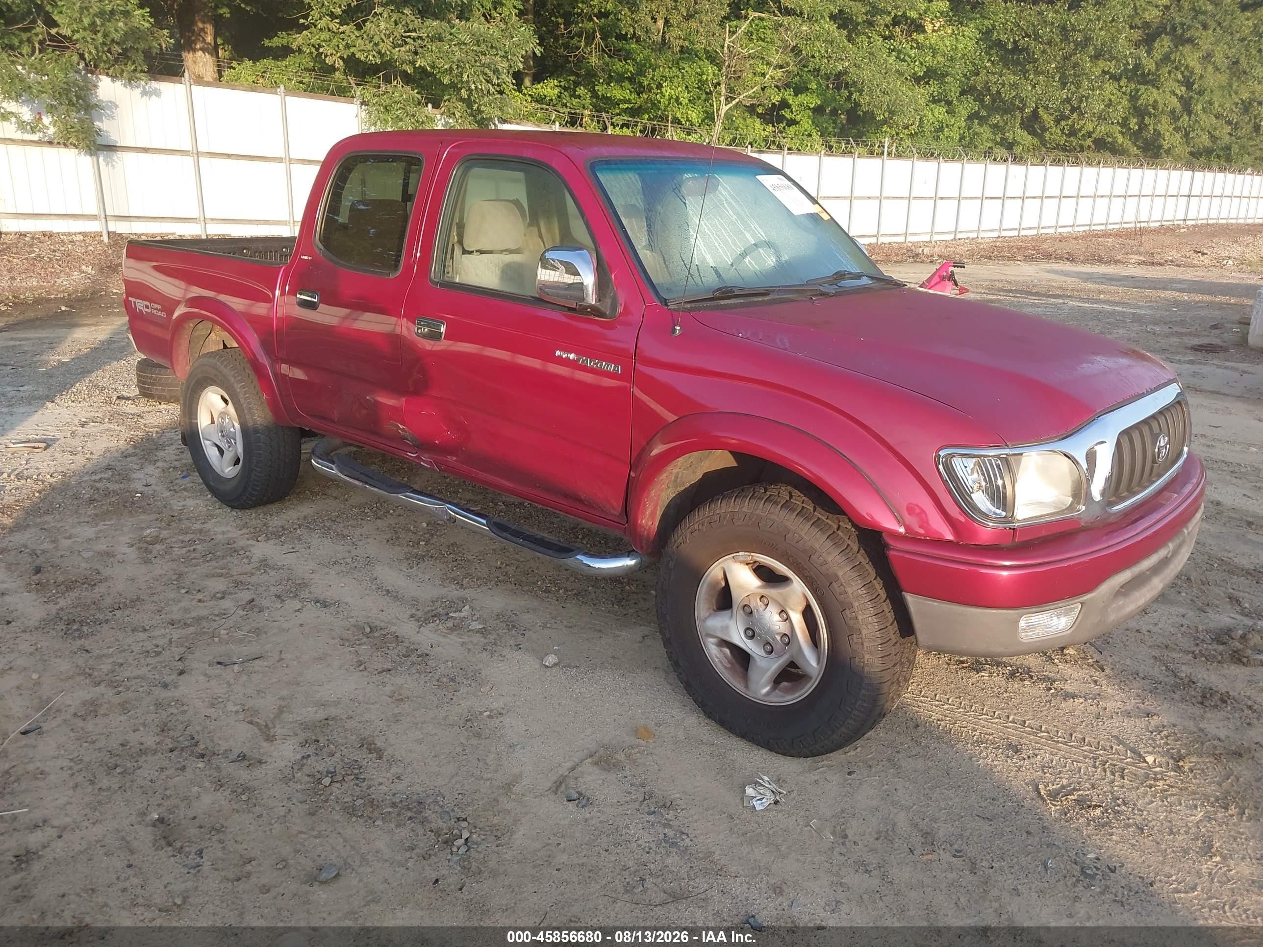 2002 Toyota Tacoma Prerunner V6 Red vin: 5TEGN92N32Z063707