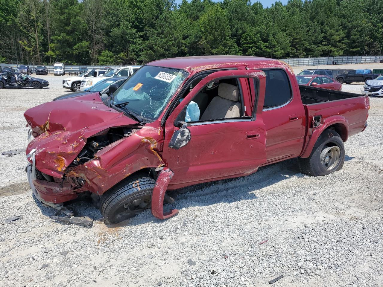 2002 Toyota Tacoma Double Cab Prerunner Red vin: 5TEGN92N32Z119435