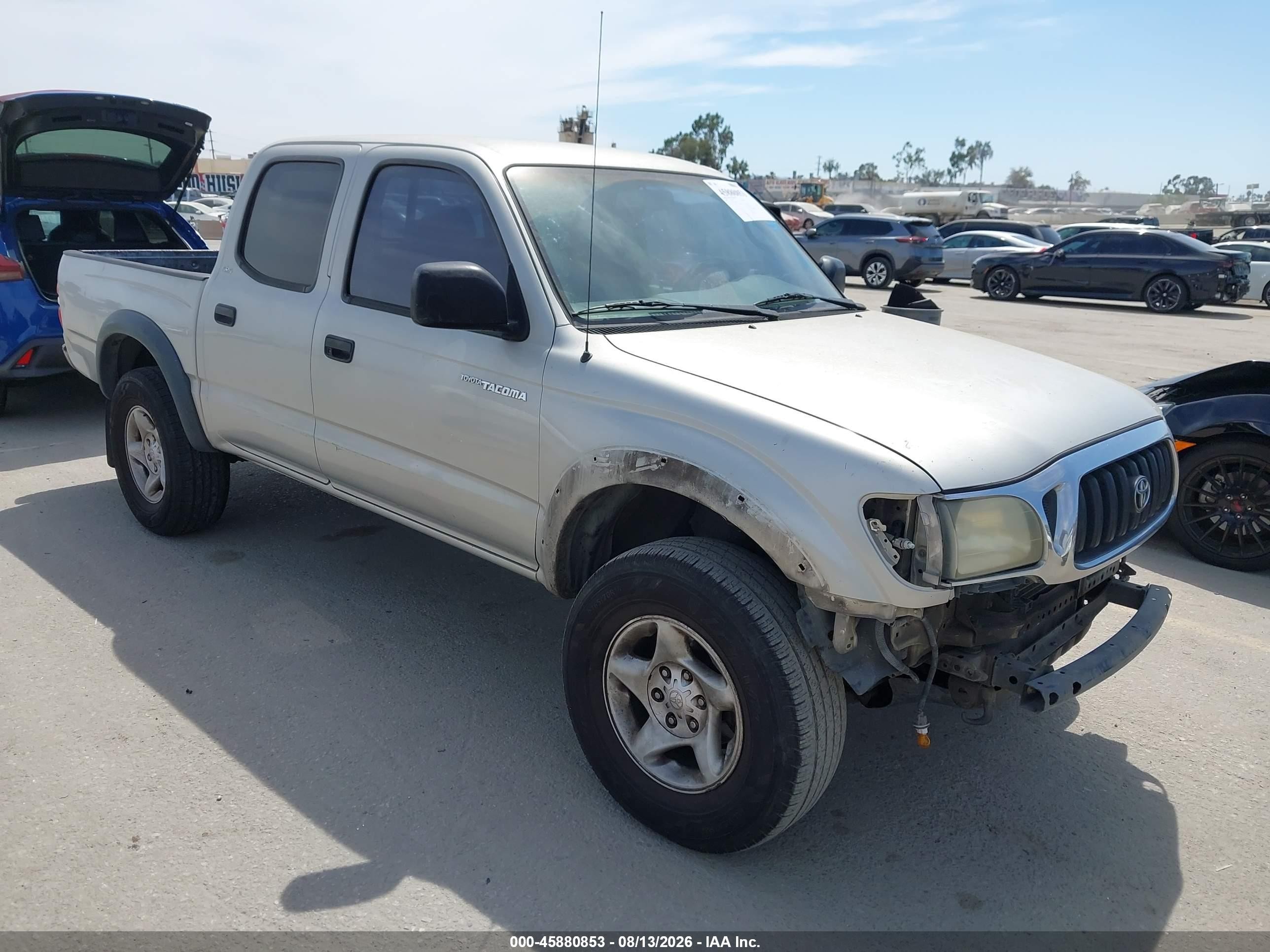 2002 Toyota Tacoma Prerunner V6 Silver vin: 5TEGN92N32Z126983