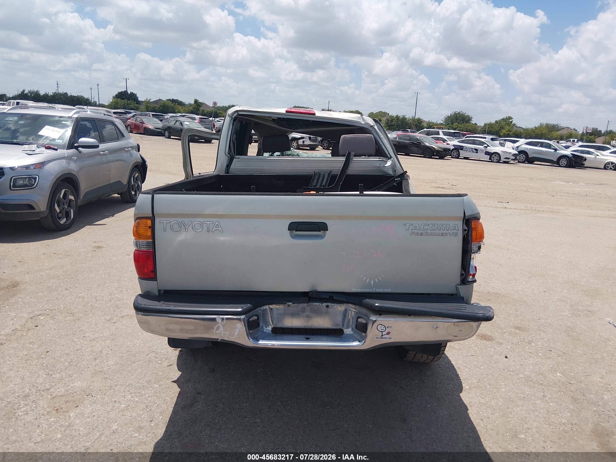 2001 Toyota Tacoma Prerunner V6 Silver vin: 5TEGN92N41Z876116
