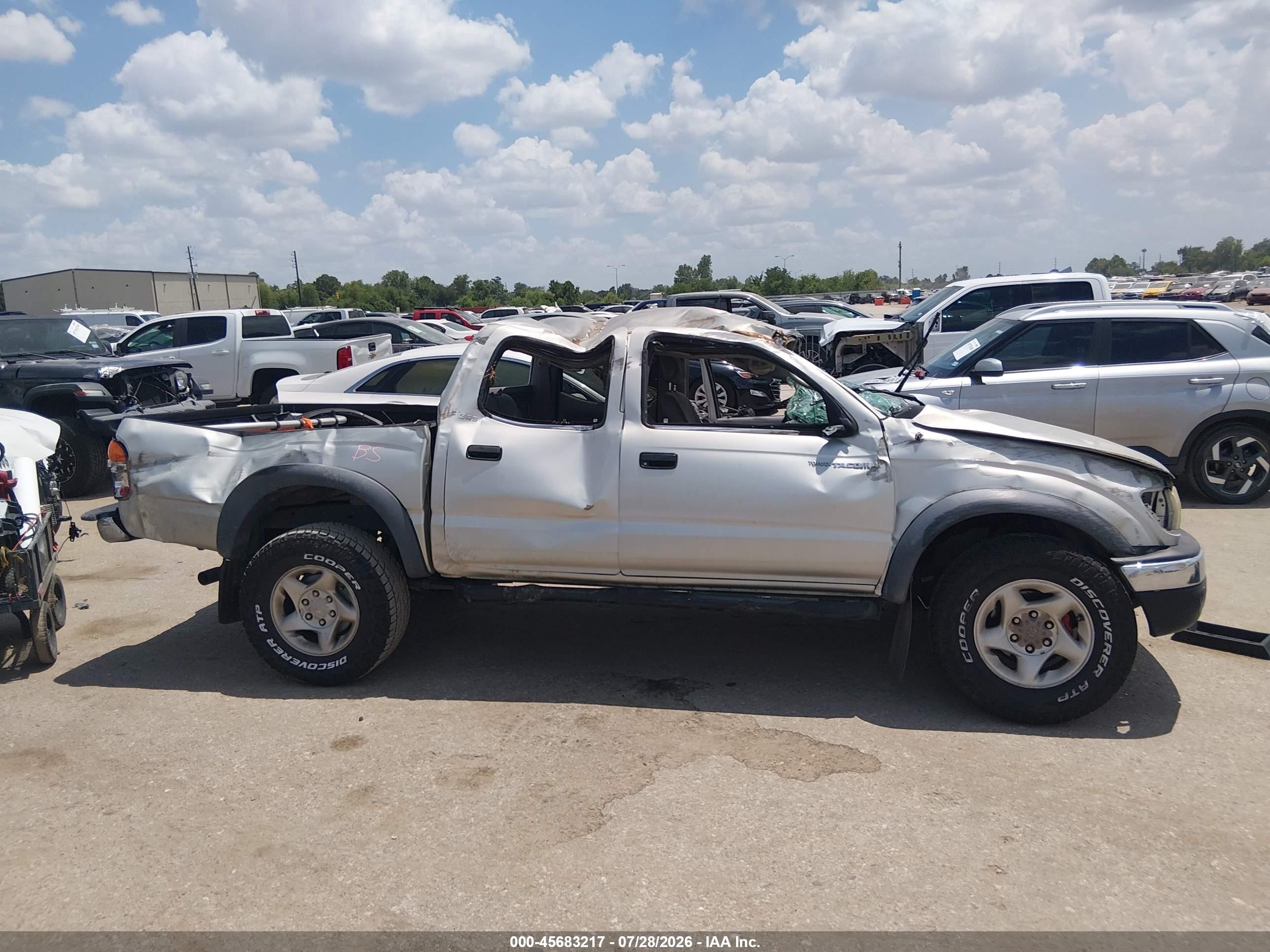 2001 Toyota Tacoma Prerunner V6 Silver vin: 5TEGN92N41Z876116
