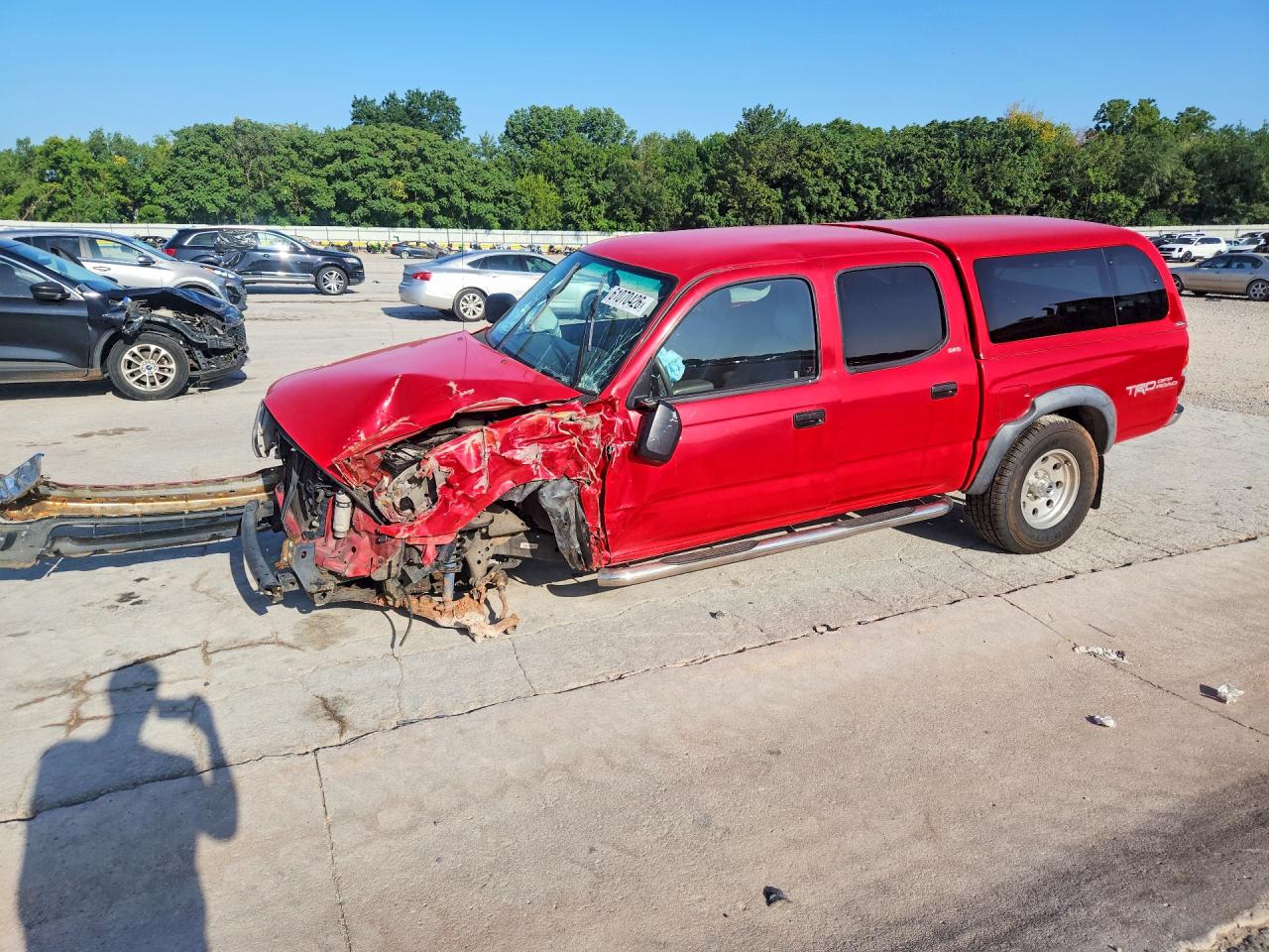 2002 Toyota Tacoma Double Cab Prerunner Red vin: 5TEGN92N62Z070070