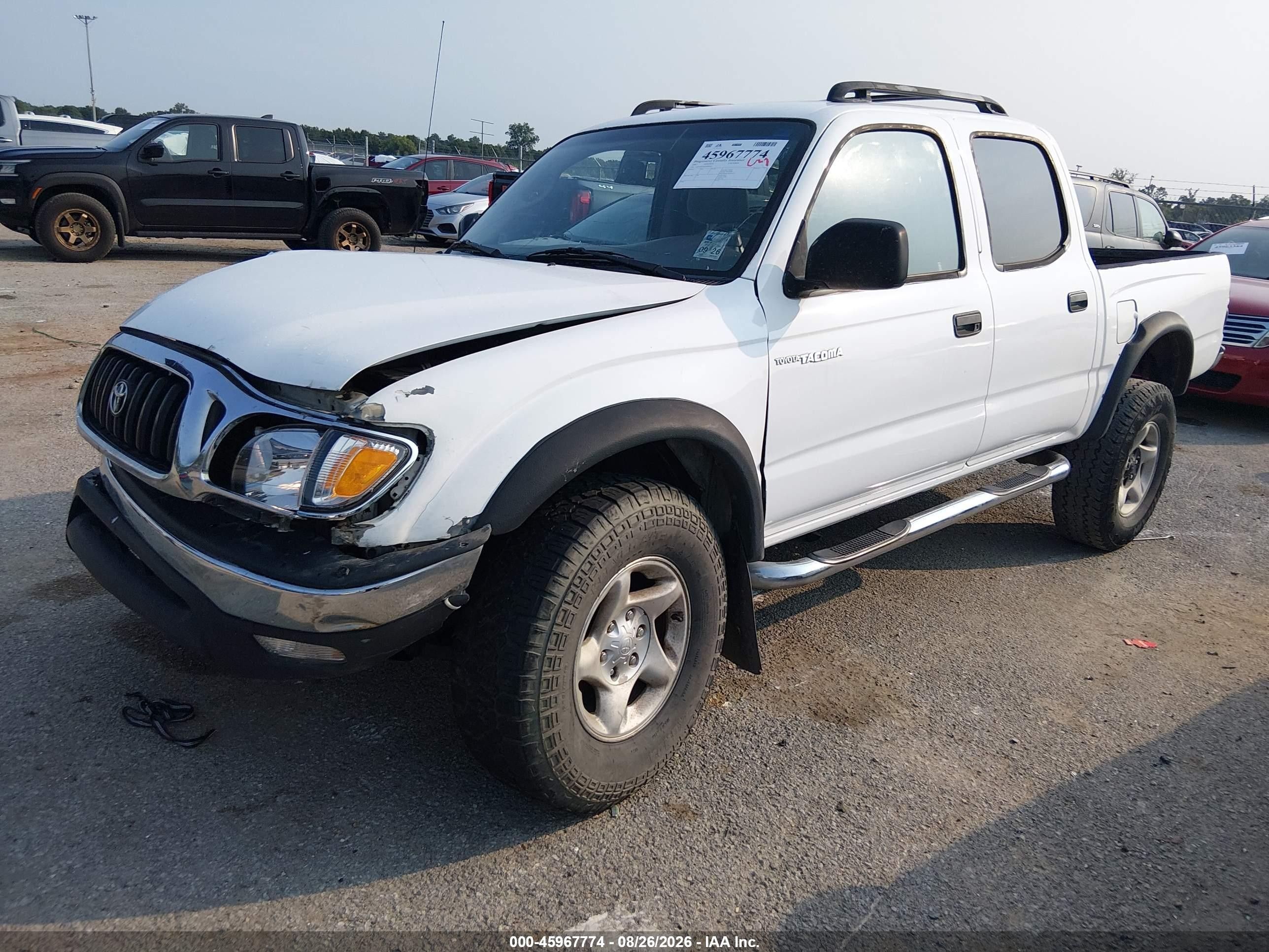 2002 Toyota Tacoma Prerunner V6 White vin: 5TEGN92N62Z070425