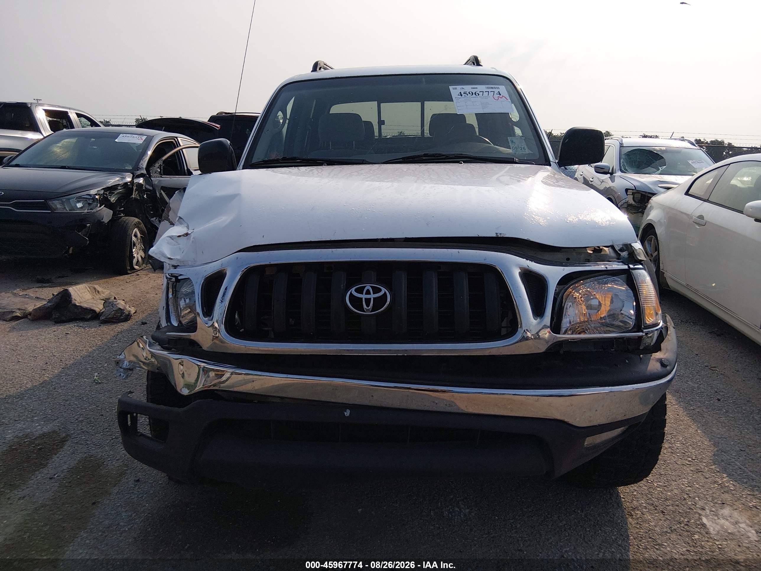 2002 Toyota Tacoma Prerunner V6 White vin: 5TEGN92N62Z070425