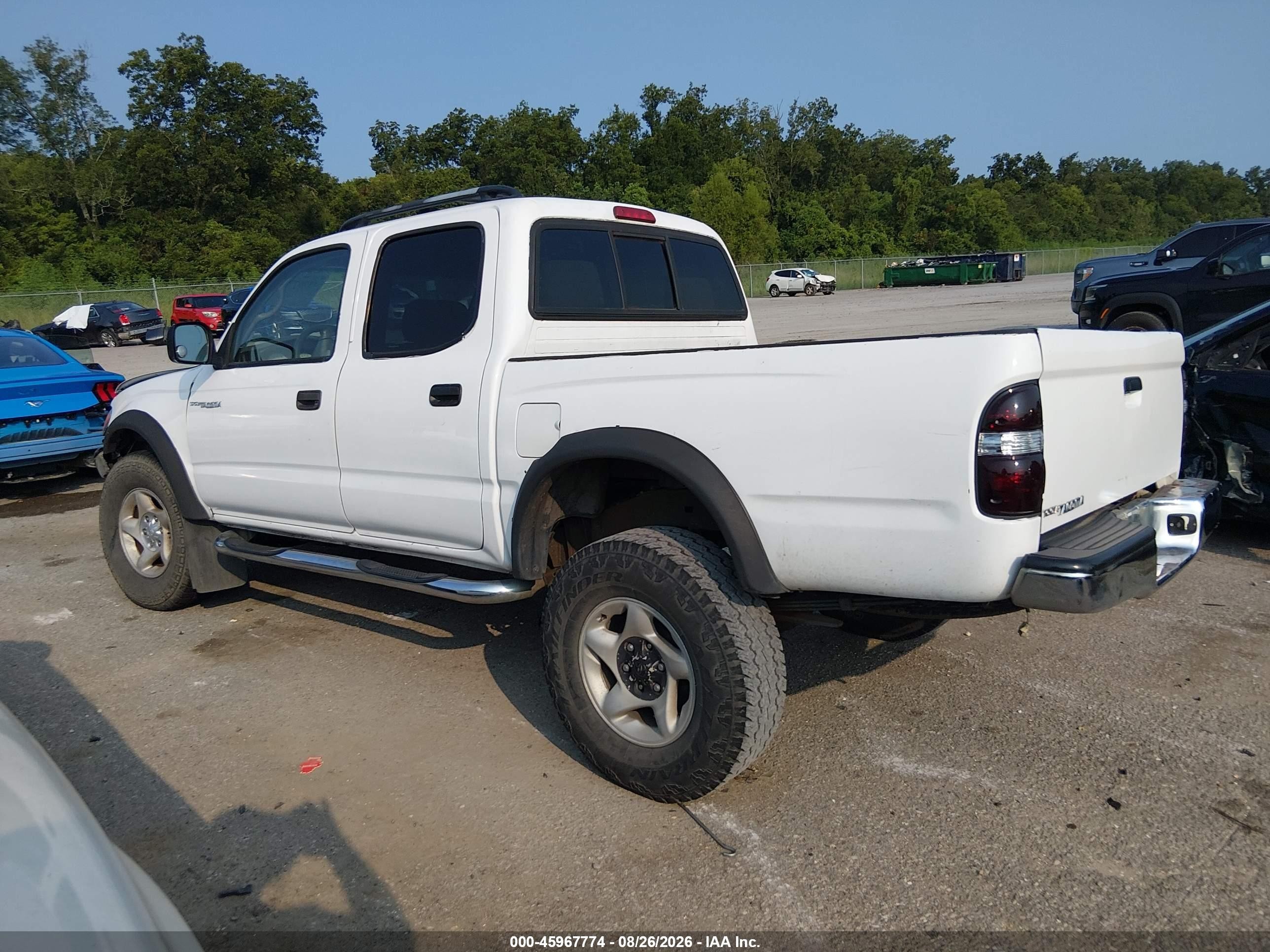 2002 Toyota Tacoma Prerunner V6 White vin: 5TEGN92N62Z070425