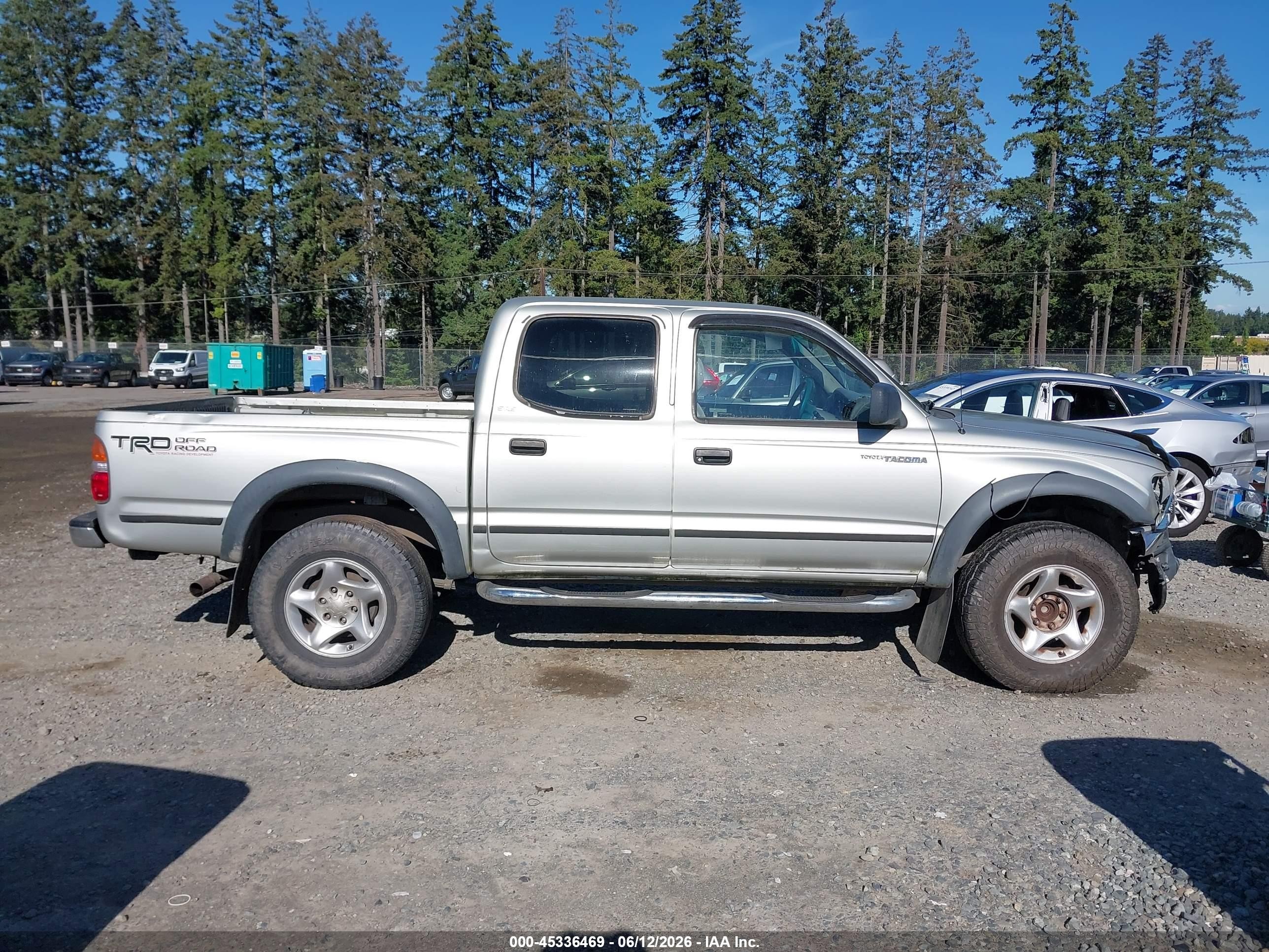 2002 Toyota Tacoma Prerunner V6 Gray vin: 5TEGN92N62Z890858