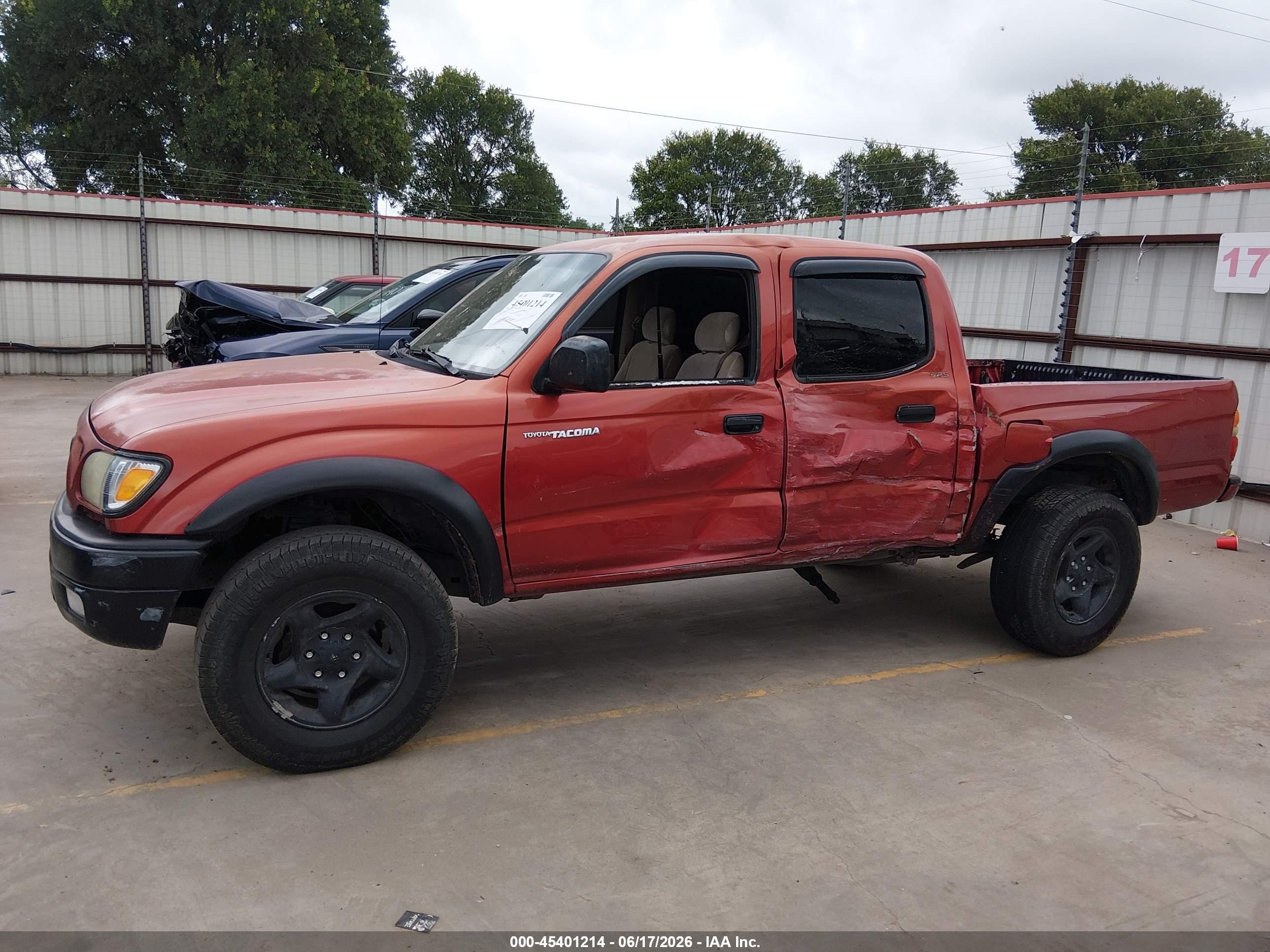 2001 Toyota Tacoma Prerunner V6 Red vin: 5TEGN92N71Z803922