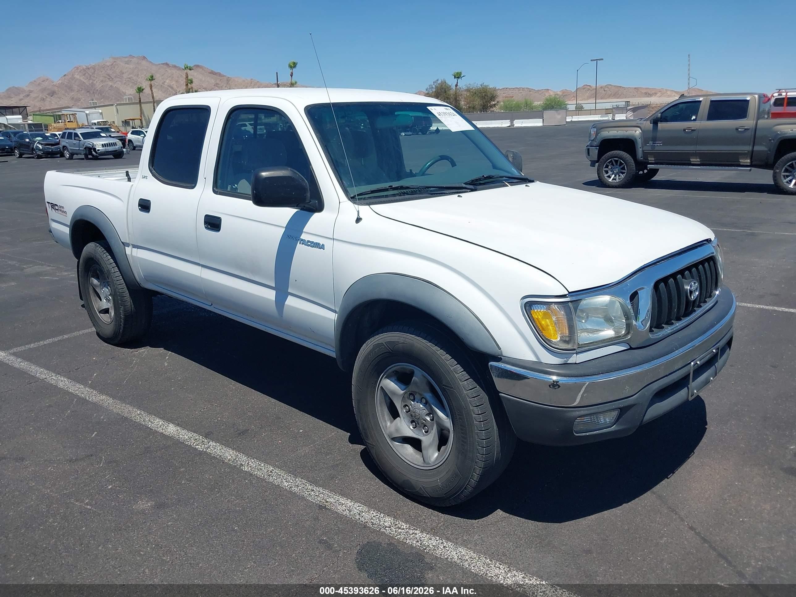 2001 Toyota Tacoma Prerunner V6 White vin: 5TEGN92N71Z879933