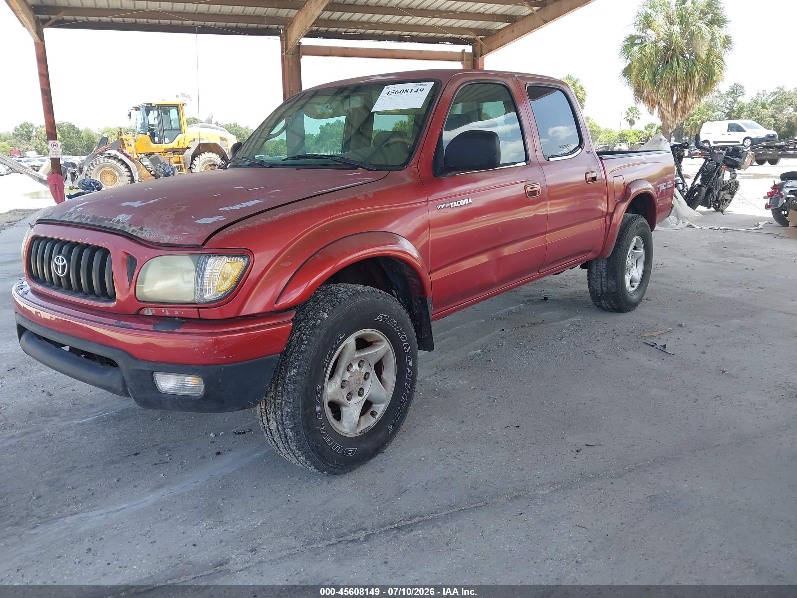 2004 Toyota Tacoma Prerunner V6 Red vin: 5TEGN92N74Z457701