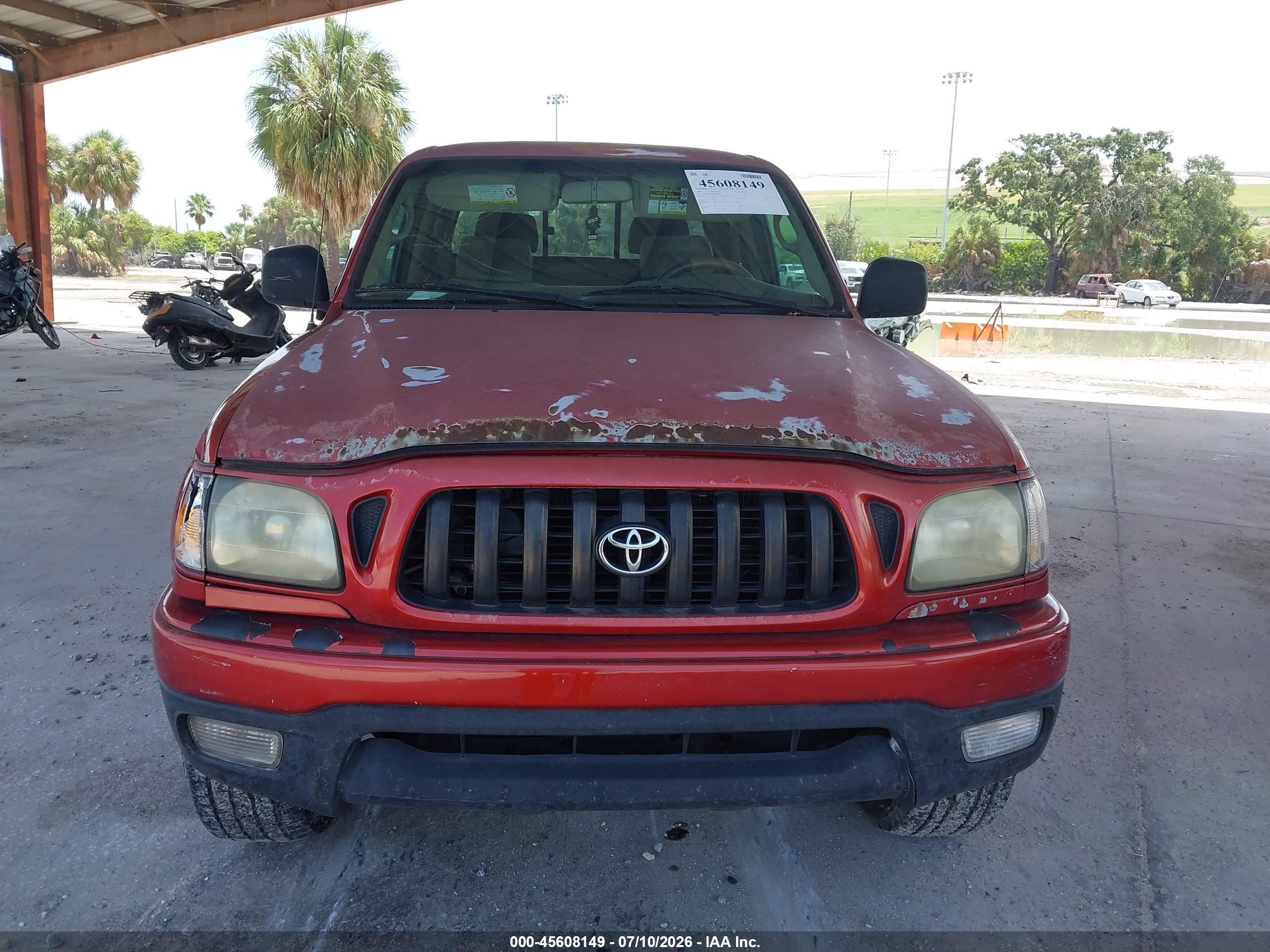 2004 Toyota Tacoma Prerunner V6 Red vin: 5TEGN92N74Z457701