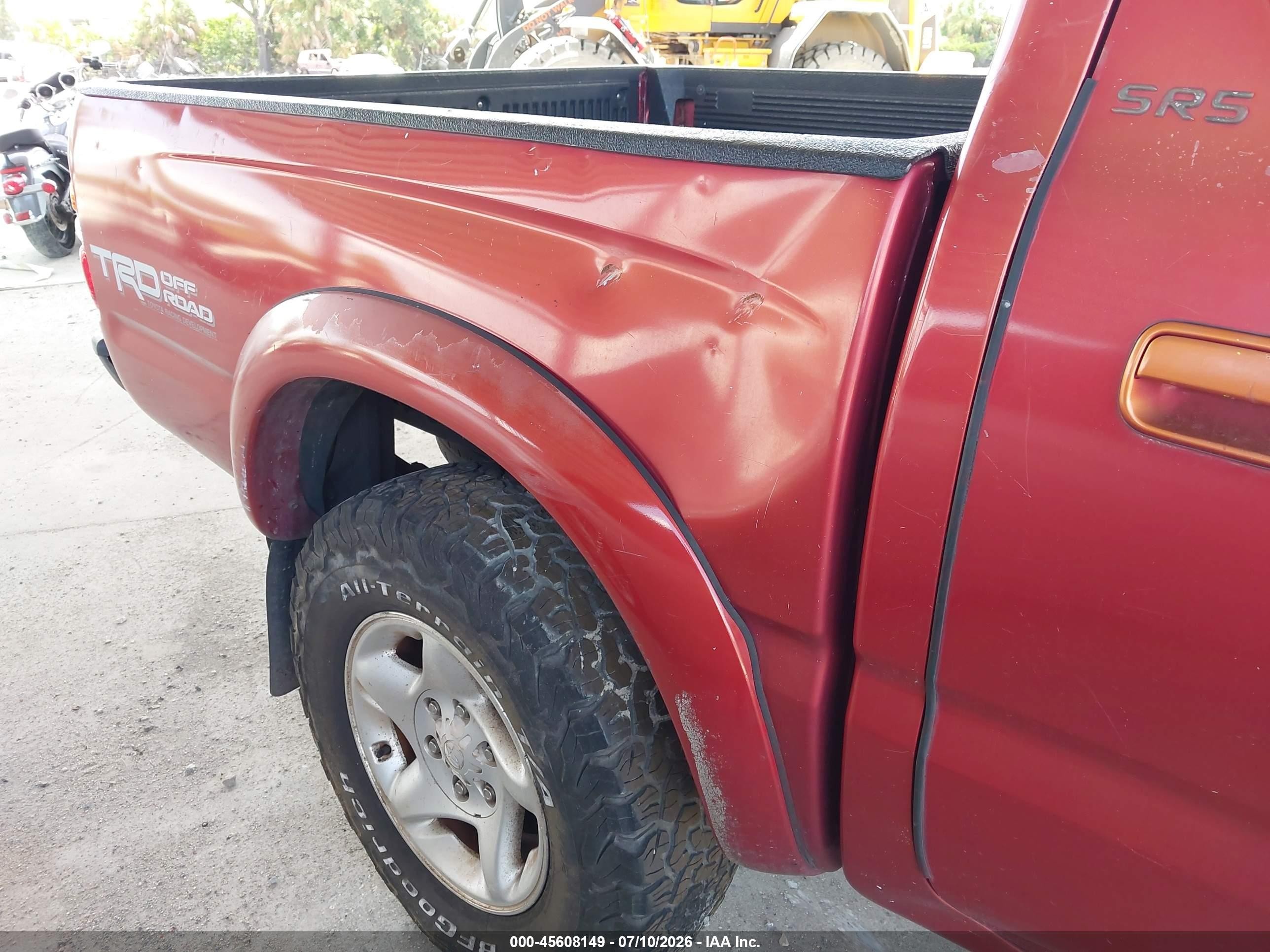 2004 Toyota Tacoma Prerunner V6 Red vin: 5TEGN92N74Z457701