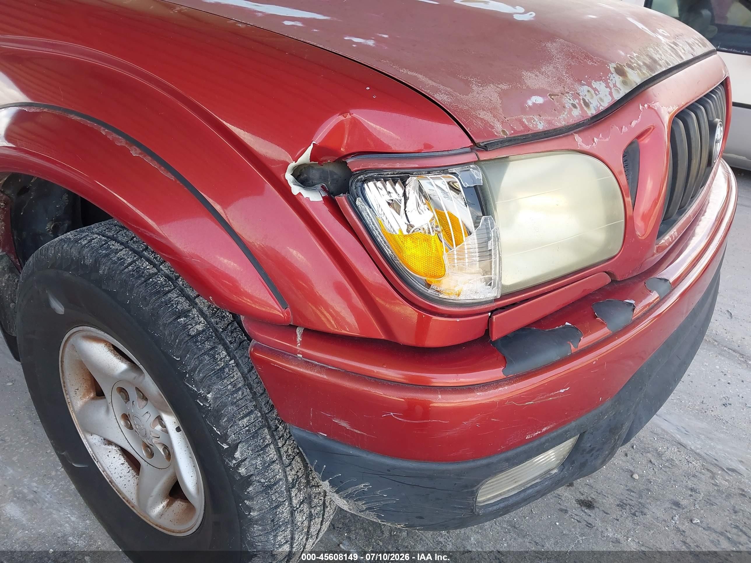 2004 Toyota Tacoma Prerunner V6 Red vin: 5TEGN92N74Z457701