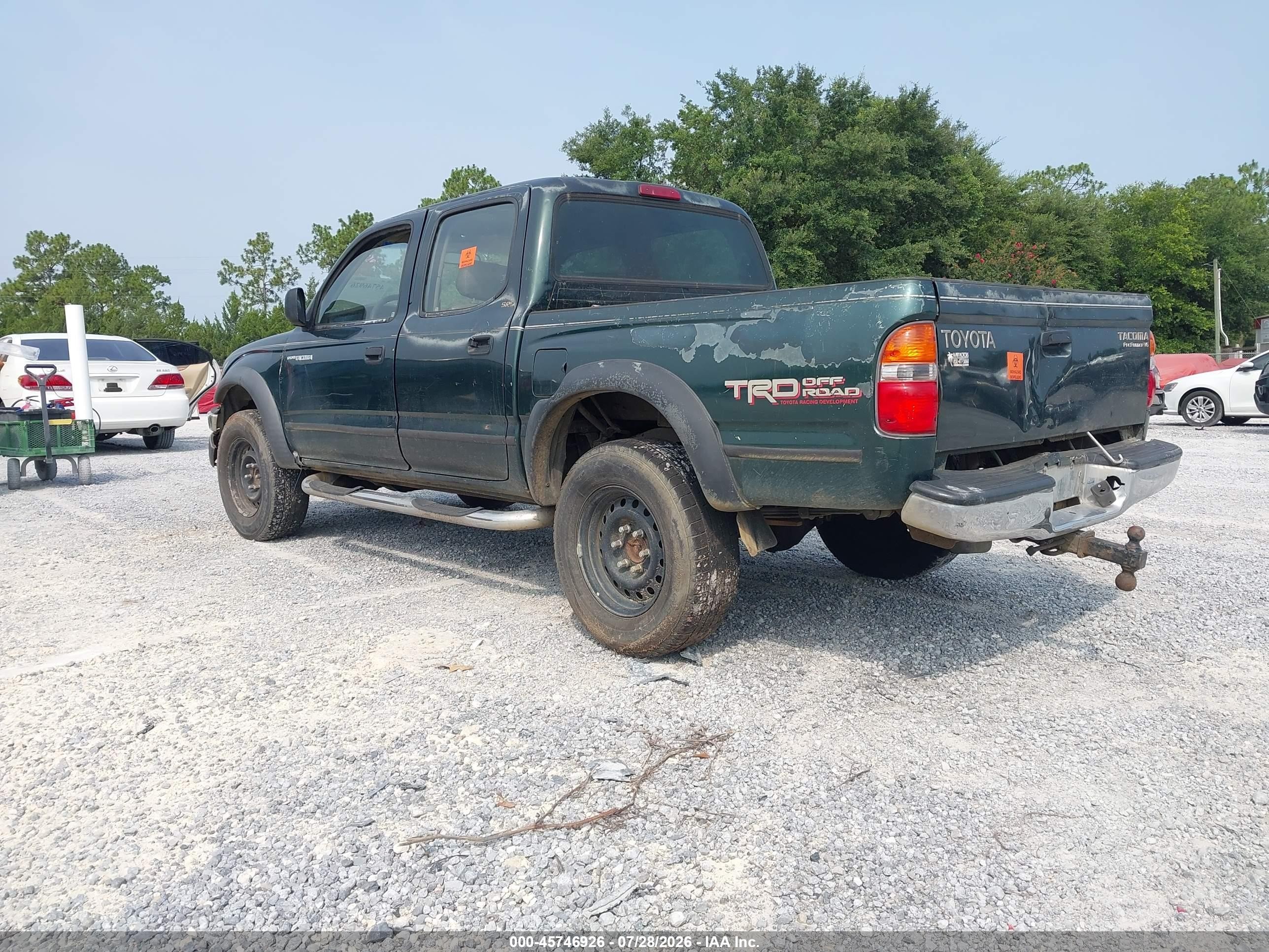2001 Toyota Tacoma Prerunner V6 Green vin: 5TEGN92N81Z867256